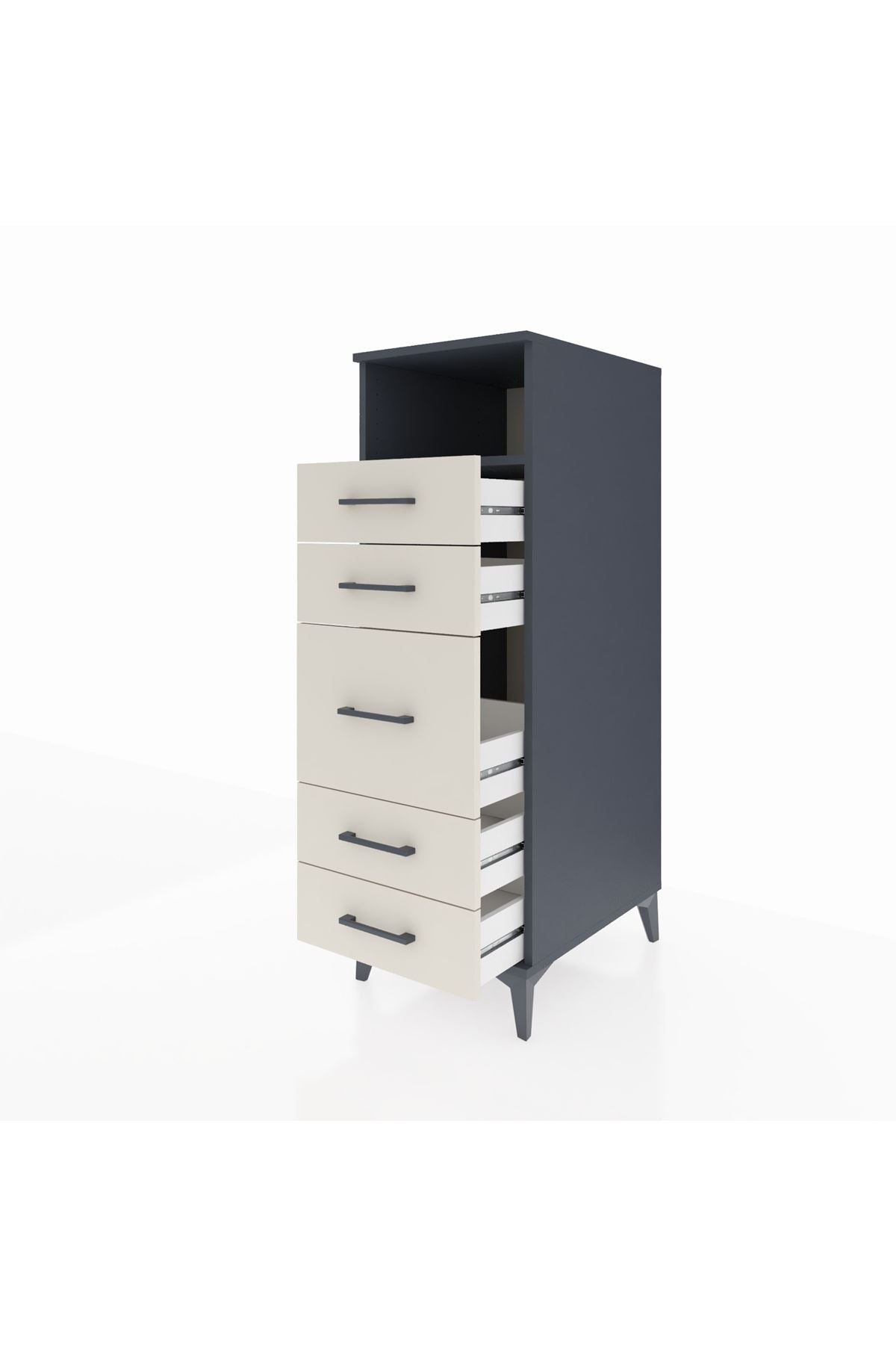 Kronos Dolap Tek Raflı 5 Çekmeceli 44x59x134 - S82M020V4C