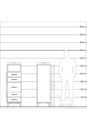 Kronos Dolap Tek Raflı 5 Çekmeceli 44x59x134 - S82M020V9C
