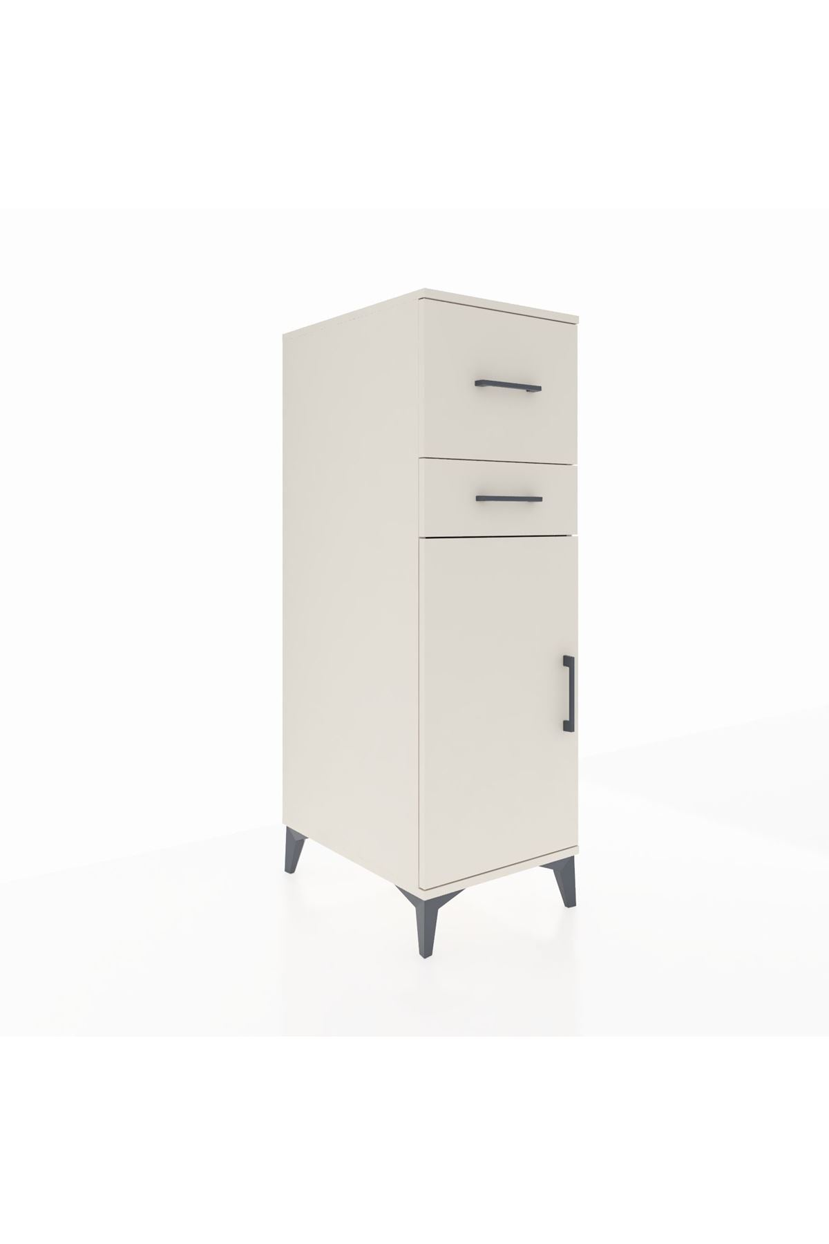 Kronos Dolap Tek Raflı 2 Çekmeceli Tek Kapaklı 44x59x134 - S82M022V1C