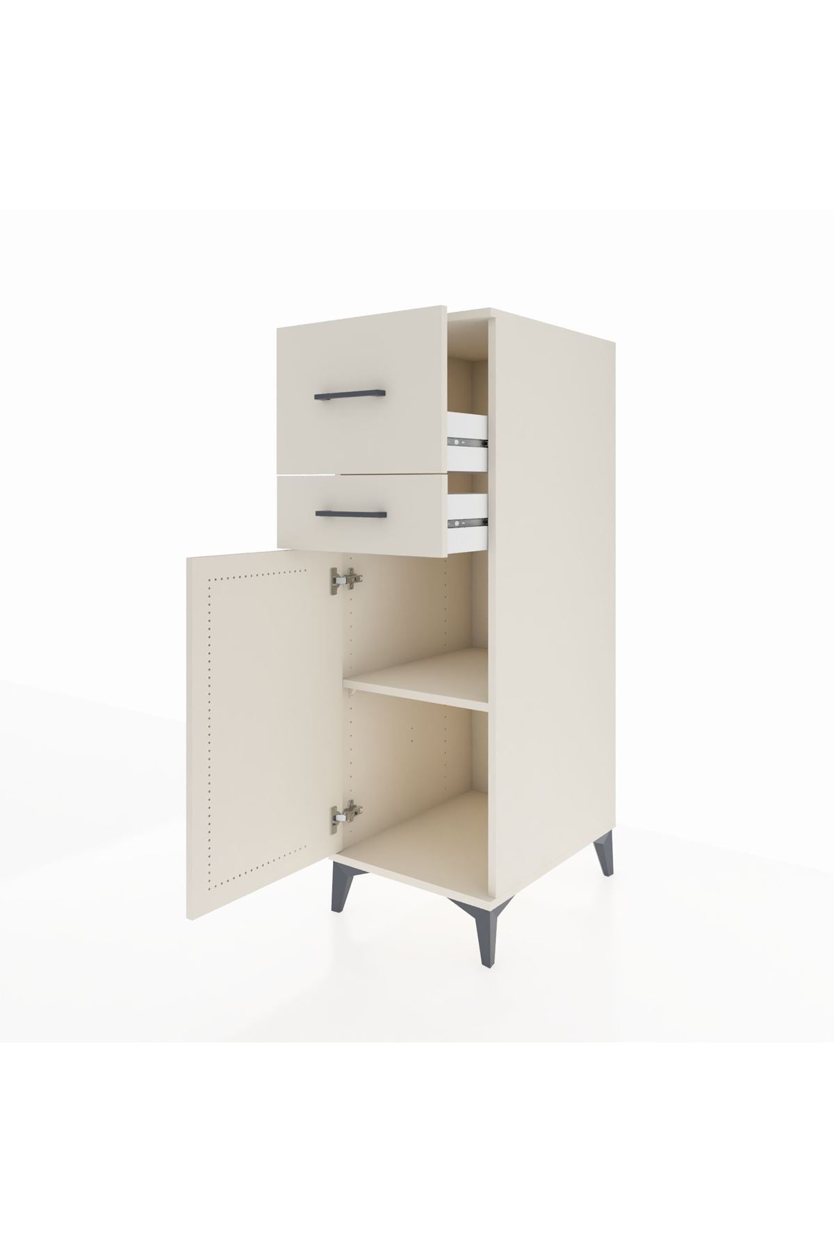 Kronos Dolap Tek Raflı 2 Çekmeceli Tek Kapaklı 44x59x134 - S82M022V1C