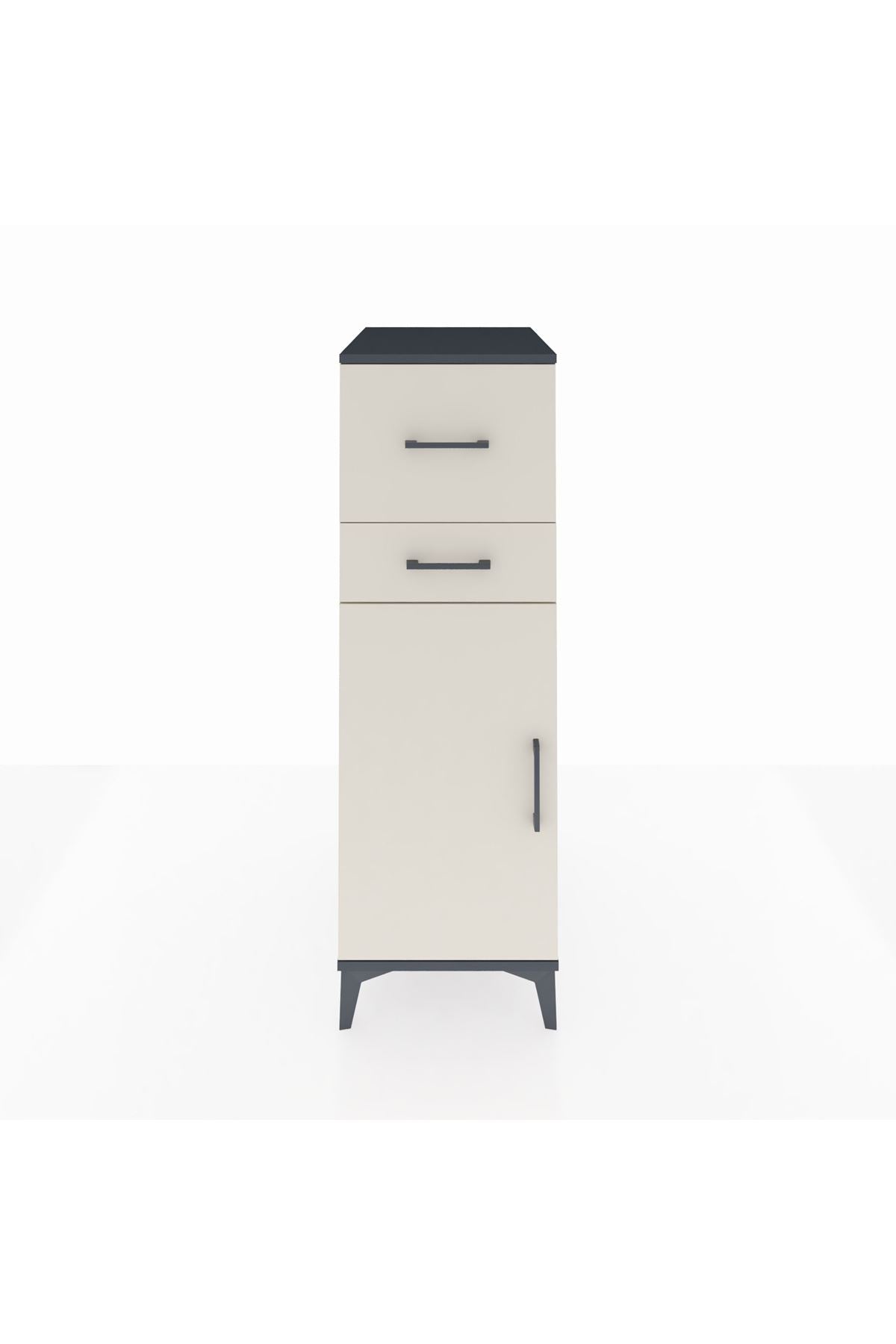 Kronos Dolap Tek Raflı 2 Çekmeceli Tek Kapaklı 44x59x134 - S82M022V4C