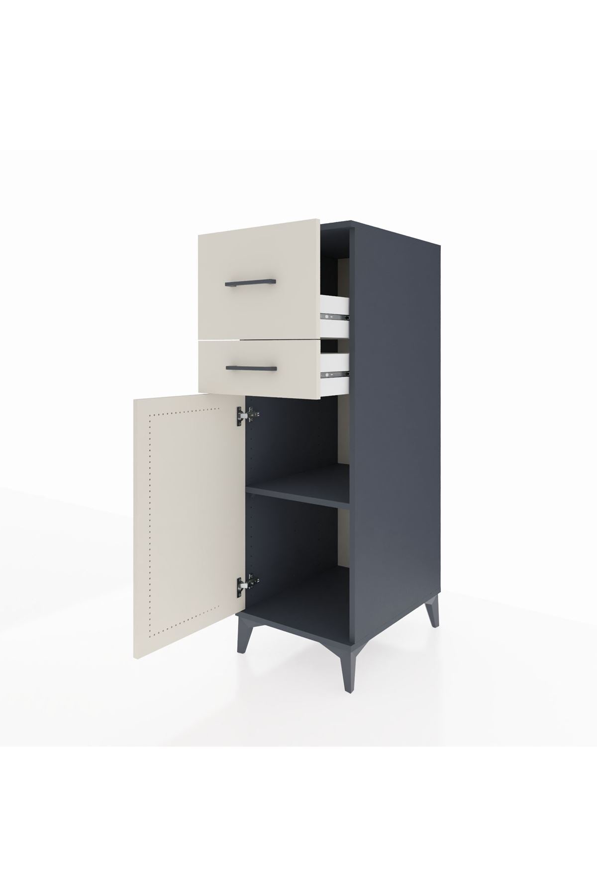 Kronos Dolap Tek Raflı 2 Çekmeceli Tek Kapaklı 44x59x134 - S82M022V4C