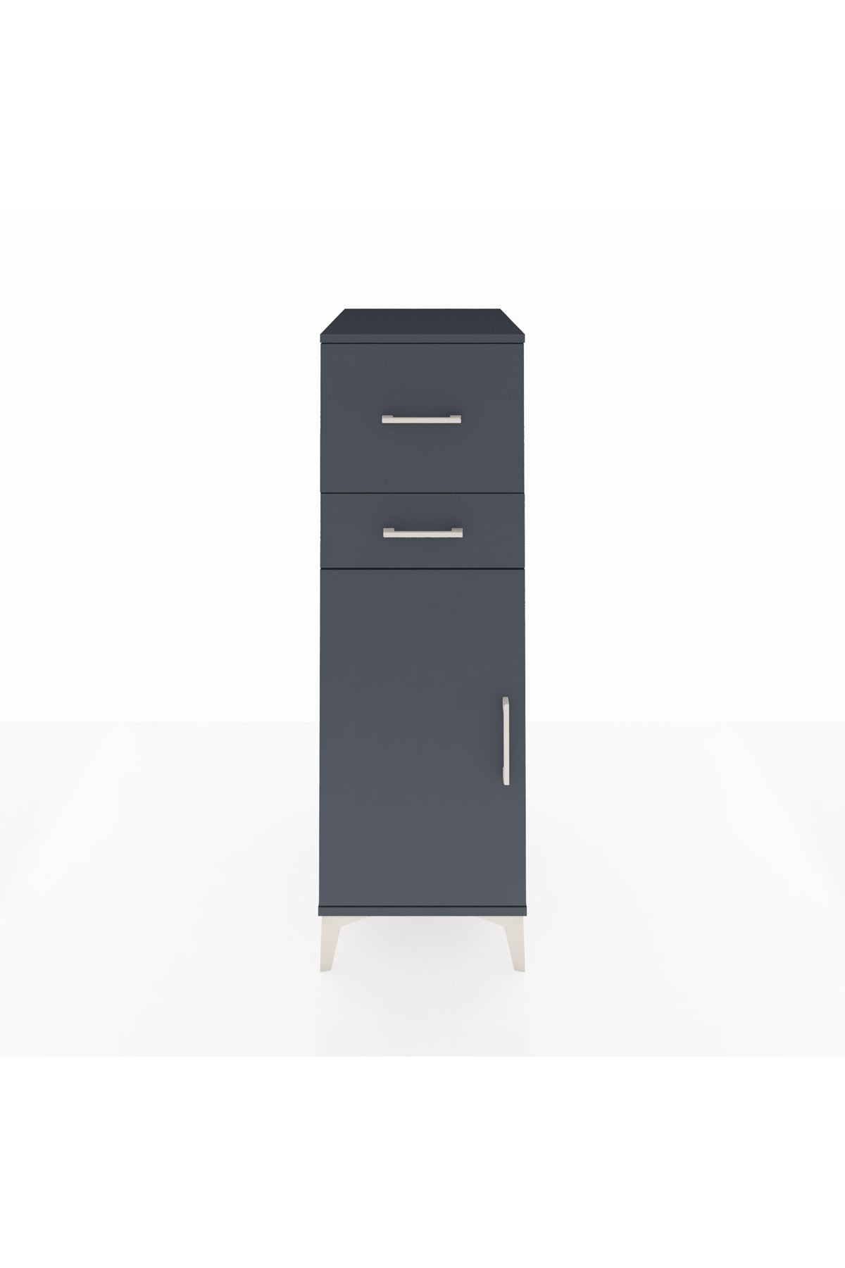 Kronos Dolap Tek Raflı 2 Çekmeceli Tek Kapaklı 44x59x134 - S82M022V5C