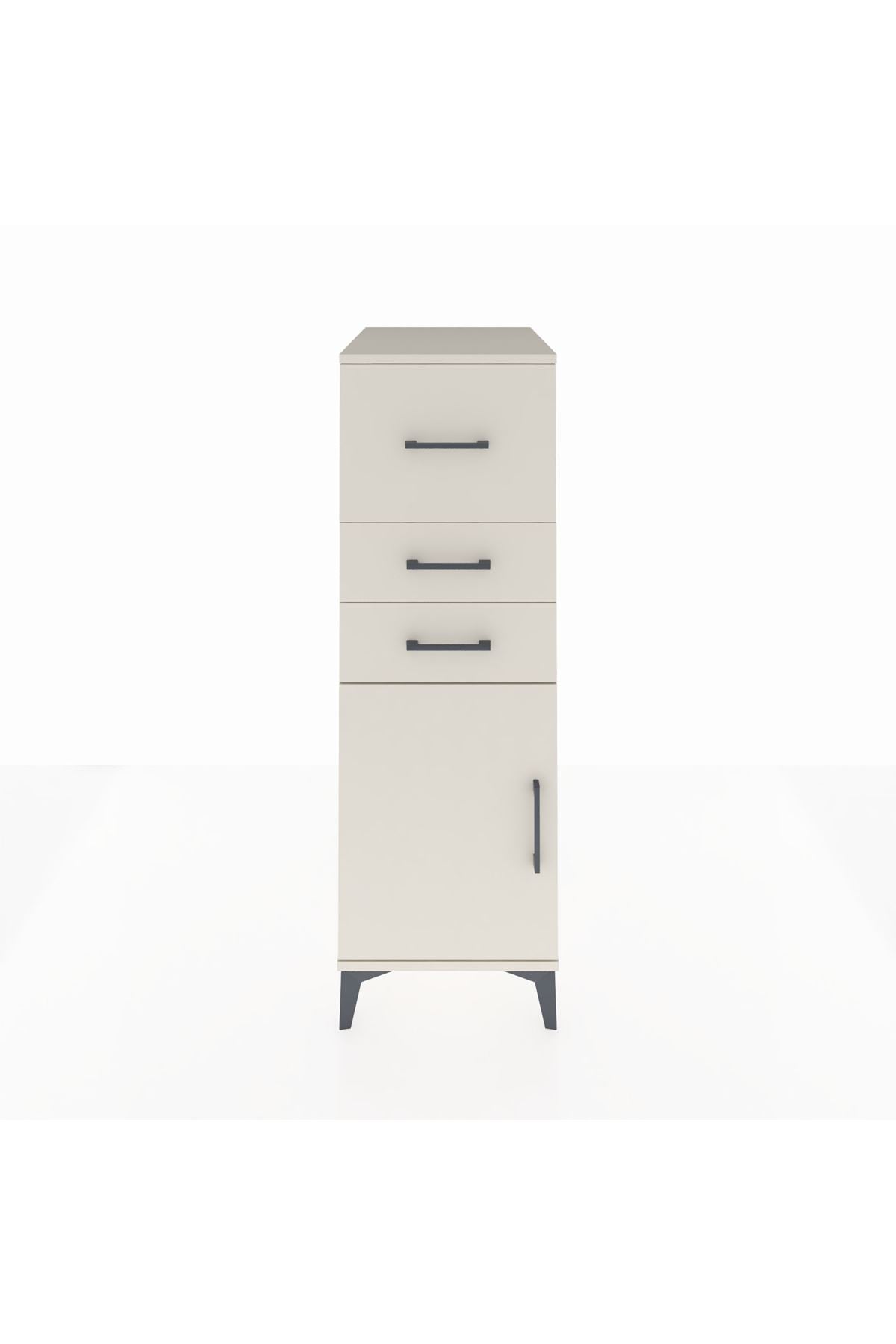 Kronos Dolap Tek Raflı 3 Çekmeceli Tek Kapaklı 44x59x134 - S82M023V1C