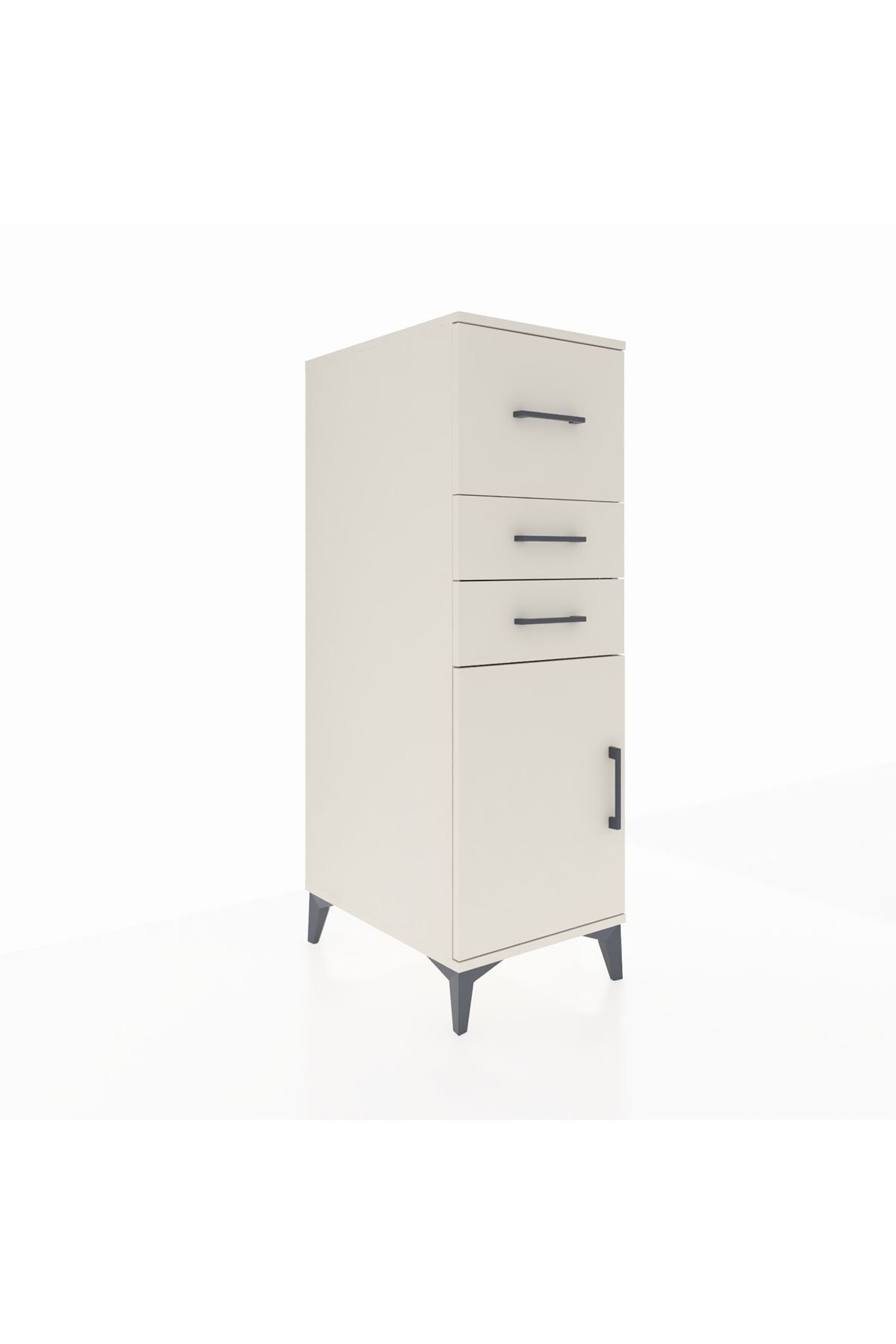 Kronos Dolap Tek Raflı 3 Çekmeceli Tek Kapaklı 44x59x134 - S82M023V1C