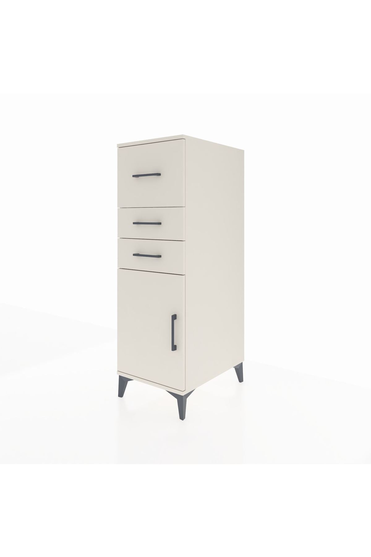Kronos Dolap Tek Raflı 3 Çekmeceli Tek Kapaklı 44x59x134 - S82M023V1C