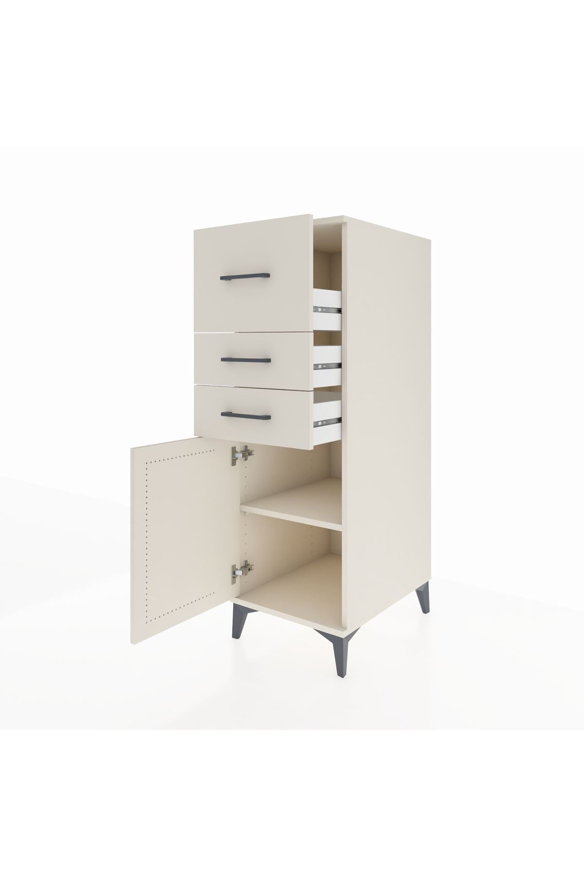 Kronos Dolap Tek Raflı 3 Çekmeceli Tek Kapaklı 44x59x134 - S82M023V1C