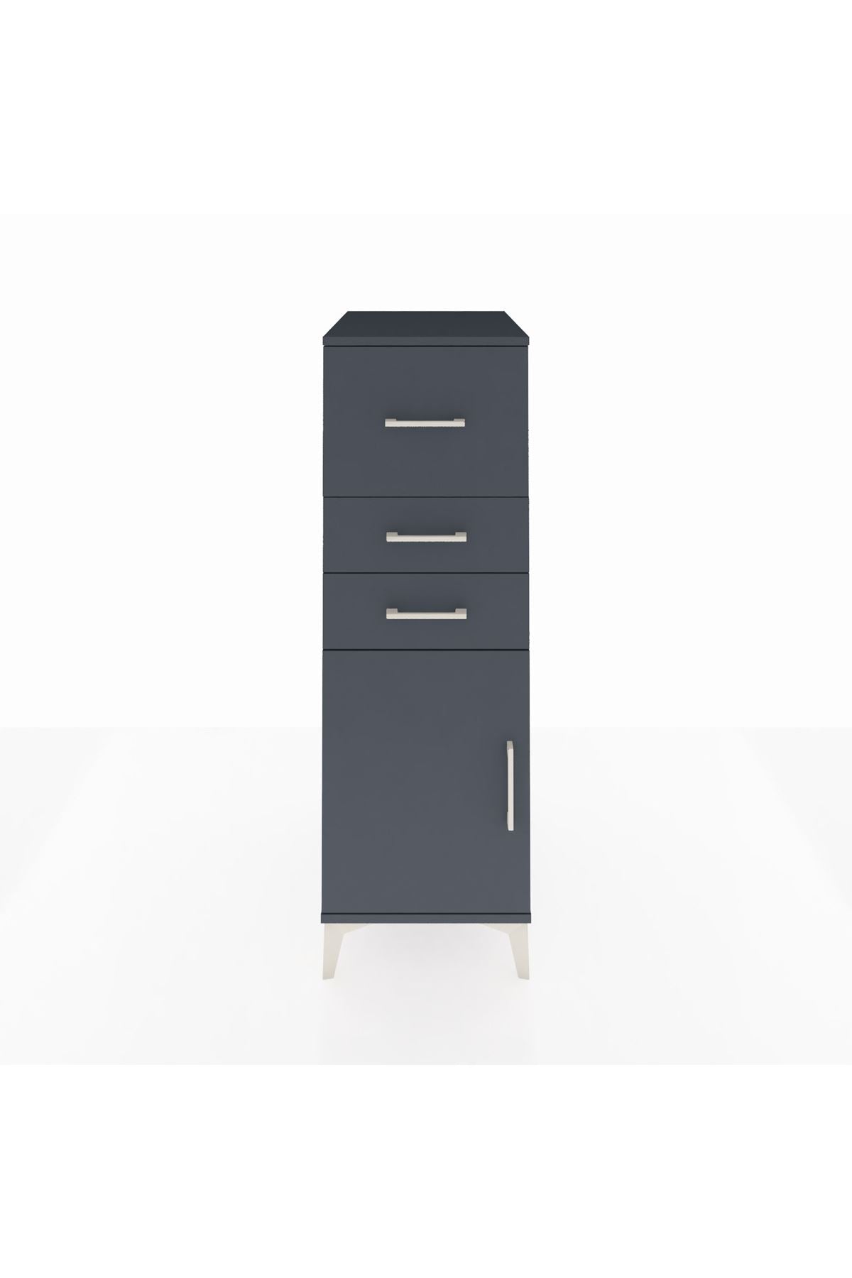 Kronos Dolap Tek Raflı 3 Çekmeceli Tek Kapaklı 44x59x134 - S82M023V5C