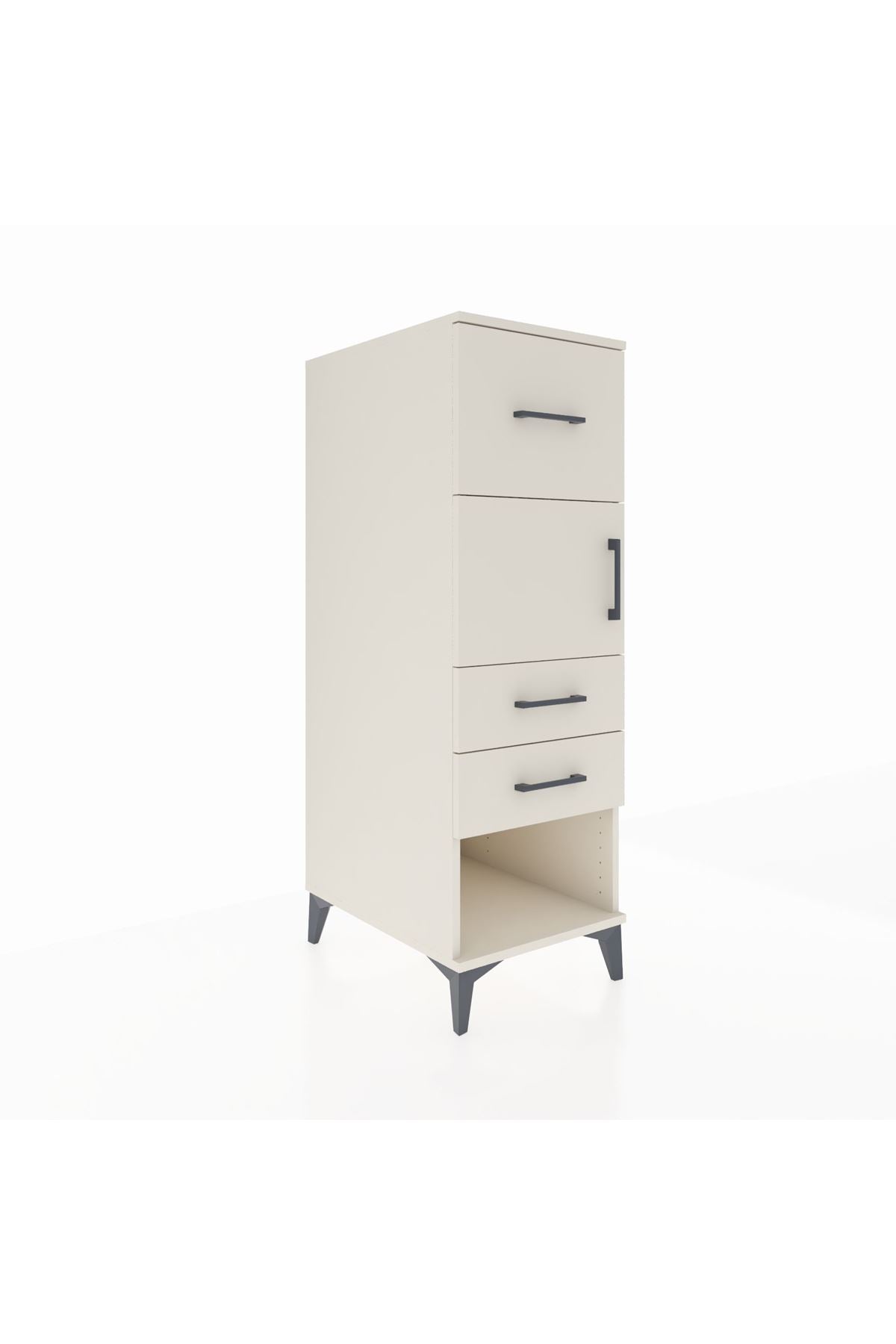 Kronos Dolap Tek Raflı 3 Çekmeceli Tek Kapaklı 44x59x134 - S82M024V1C