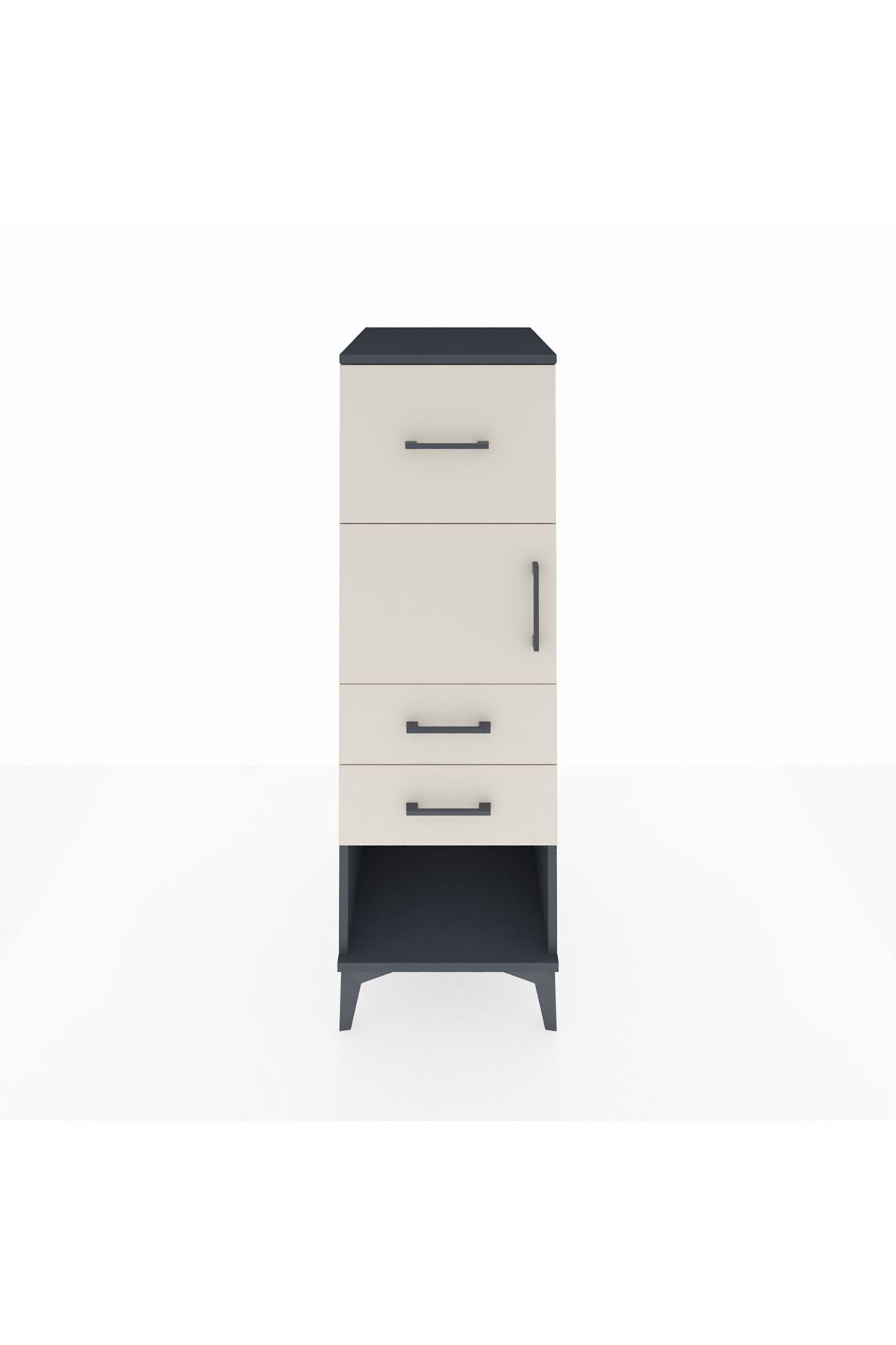 Kronos Dolap Tek Raflı 3 Çekmeceli Tek Kapaklı 44x59x134 - S82M024V4C