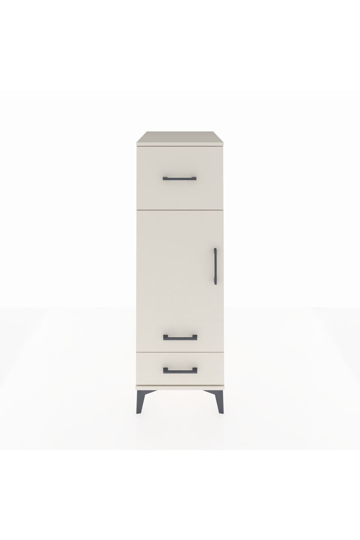 Kronos Dolap 2 Raflı 3 Çekmeceli Tek Kapaklı 44x59x134 - S82M025V1C