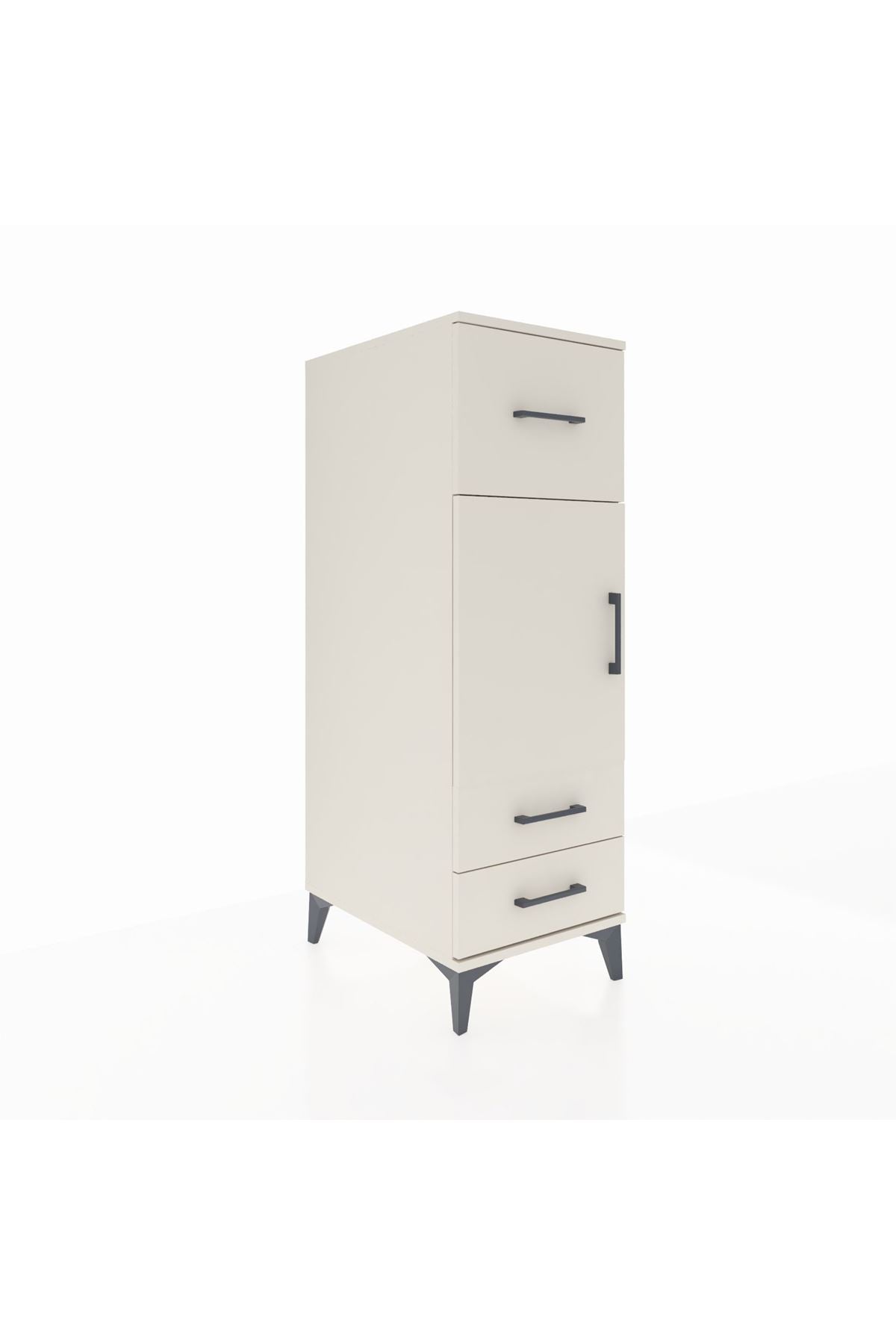Kronos Dolap 2 Raflı 3 Çekmeceli Tek Kapaklı 44x59x134 - S82M025V1C