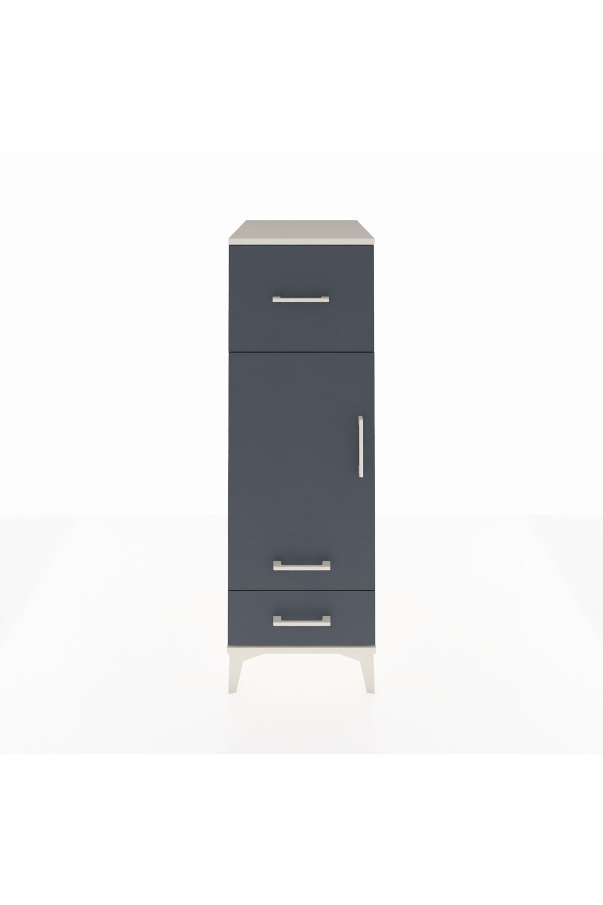 Kronos Dolap 2 Raflı 3 Çekmeceli Tek Kapaklı 44x59x134 - S82M025V2C