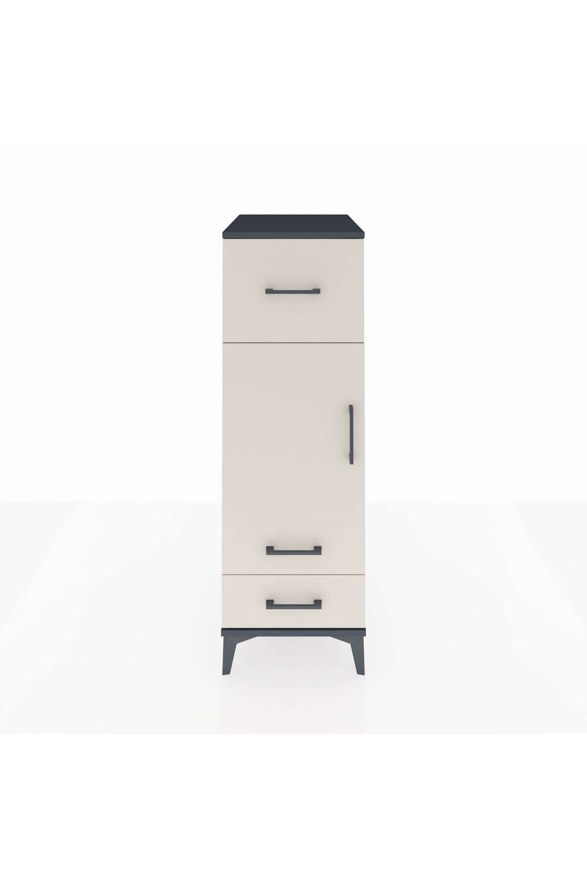 Kronos Dolap 2 Raflı 3 Çekmeceli Tek Kapaklı 44x59x134 - S82M025V4C