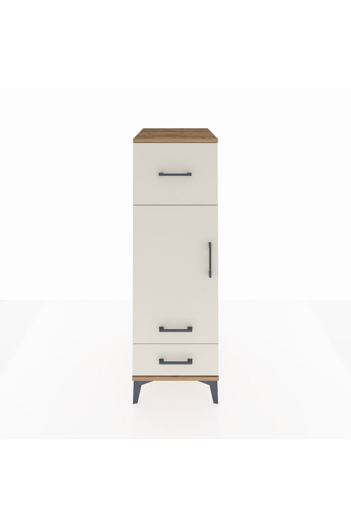 Kronos Dolap 2 Raflı 3 Çekmeceli Tek Kapaklı 44x59x134 - S82M025V7C