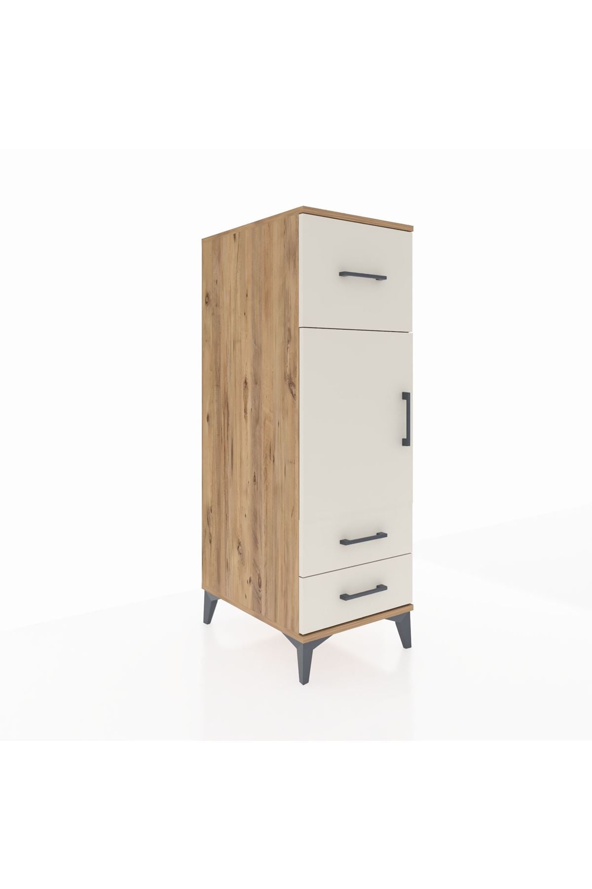 Kronos Dolap 2 Raflı 3 Çekmeceli Tek Kapaklı 44x59x134 - S82M025V7C