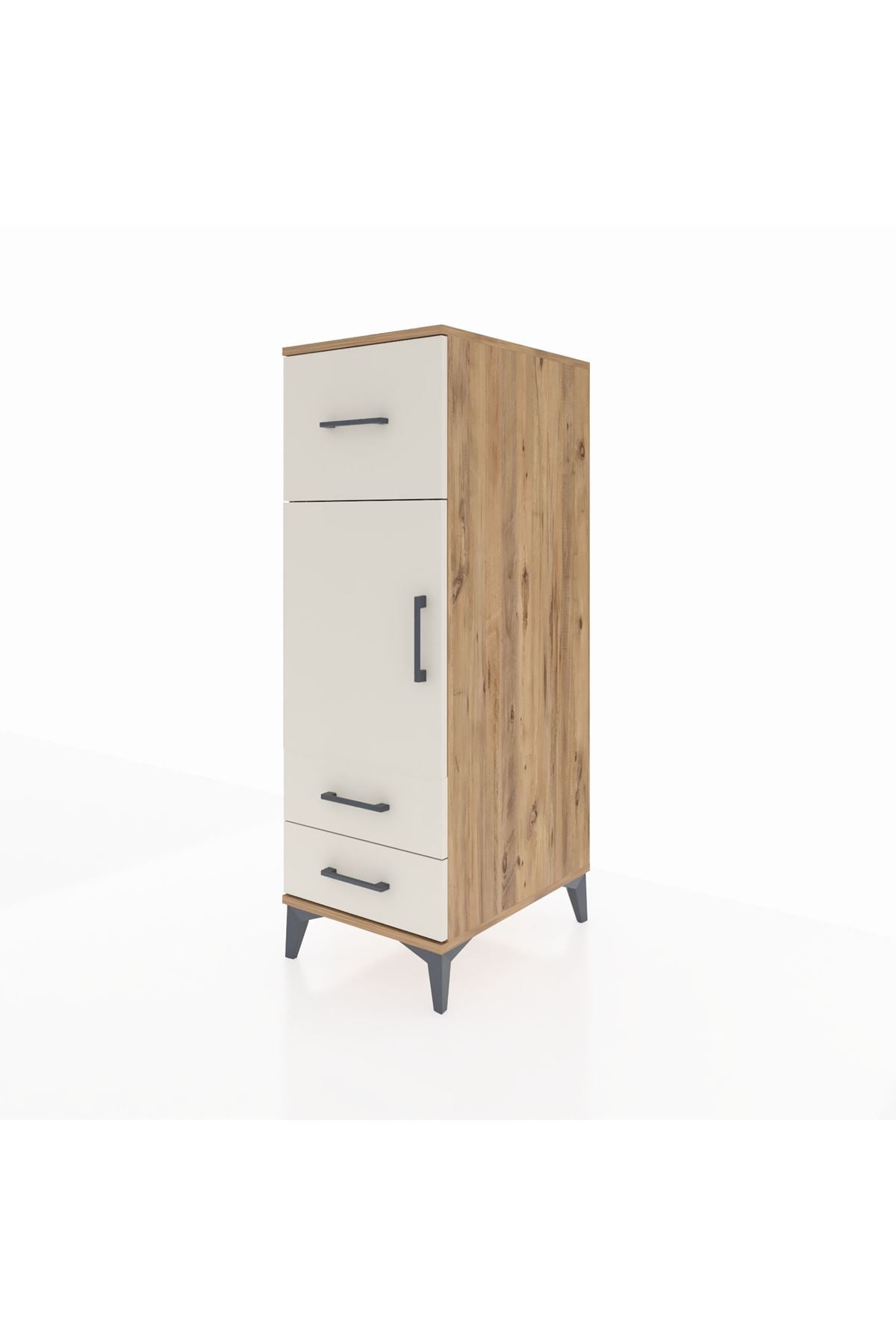 Kronos Dolap 2 Raflı 3 Çekmeceli Tek Kapaklı 44x59x134 - S82M025V7C