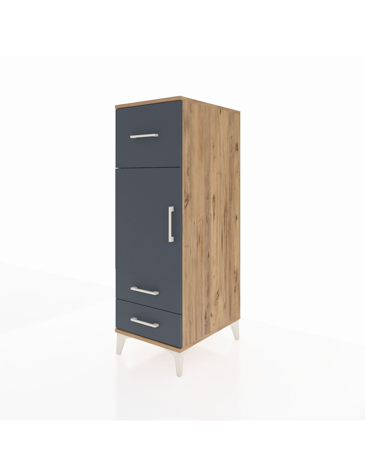 Kronos Dolap 2 Raflı 3 Çekmeceli Tek Kapaklı 44x59x134 - S82M025V8C