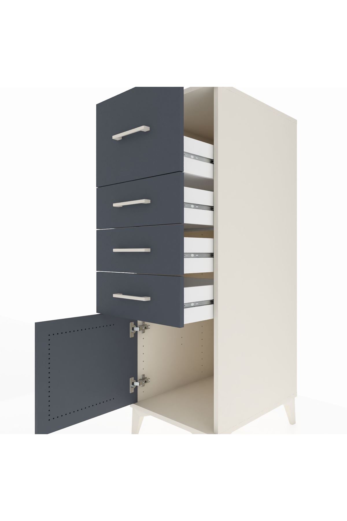 Kronos Dolap 4 Çekmeceli Tek Kapaklı 44x59x134 - S82M026V2C
