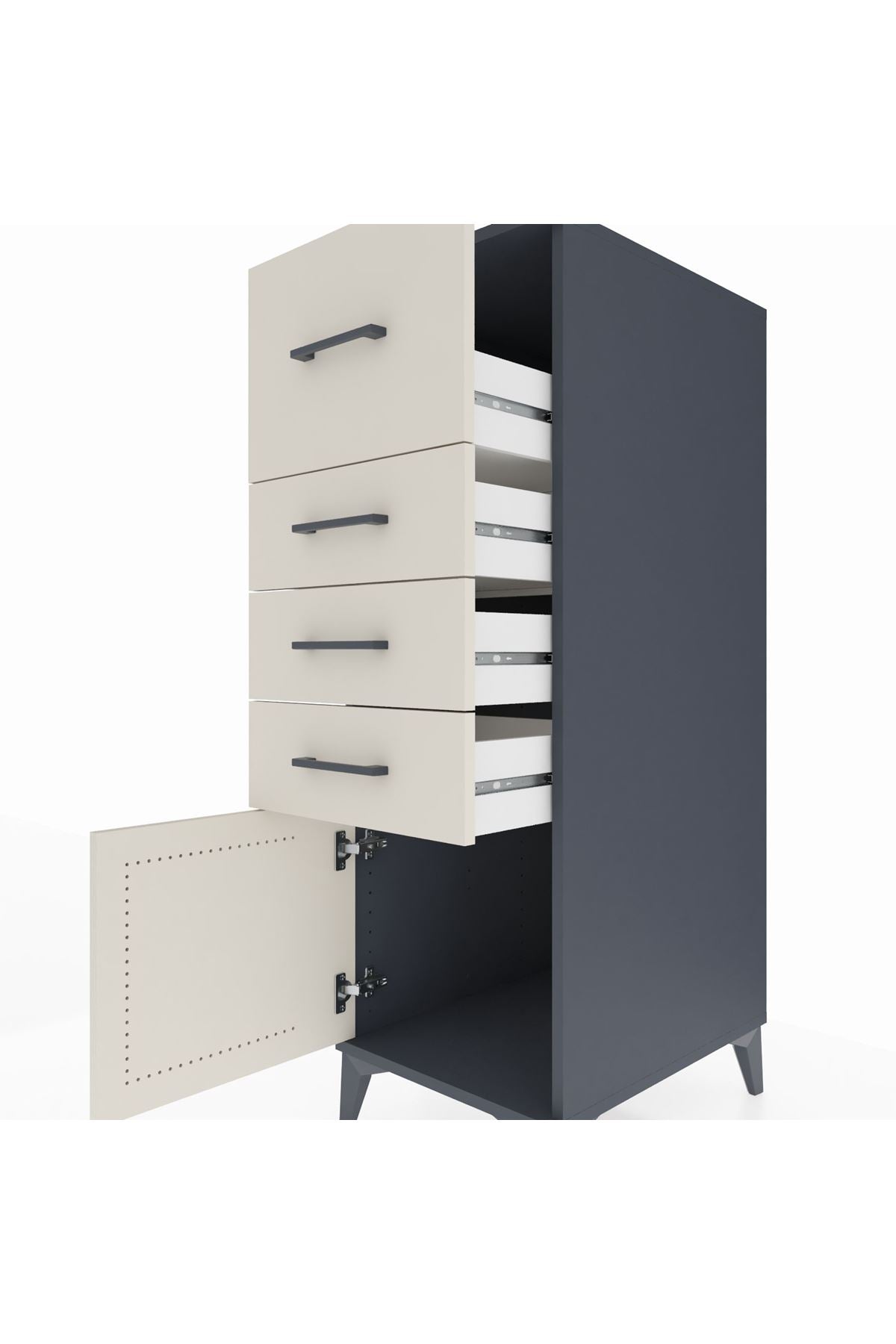 Kronos Dolap 4 Çekmeceli Tek Kapaklı 44x59x134 - S82M026V4C