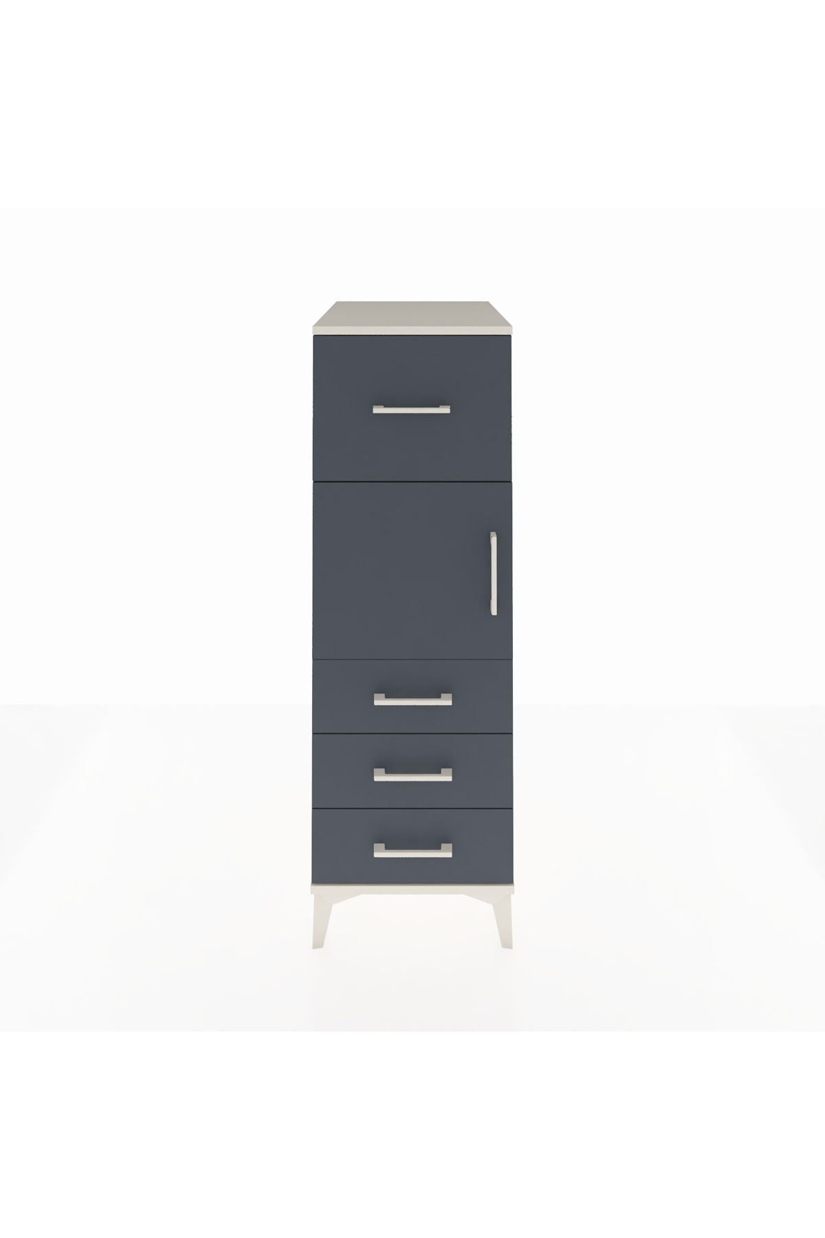 Kronos Dolap Tek Raflı 4 Çekmeceli Tek Kapaklı 44x59x134 - S82M027V2C