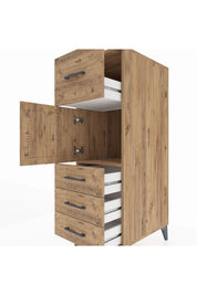 Kronos Dolap Tek Raflı 4 Çekmeceli Tek Kapaklı 44x59x134 - S82M027V9C