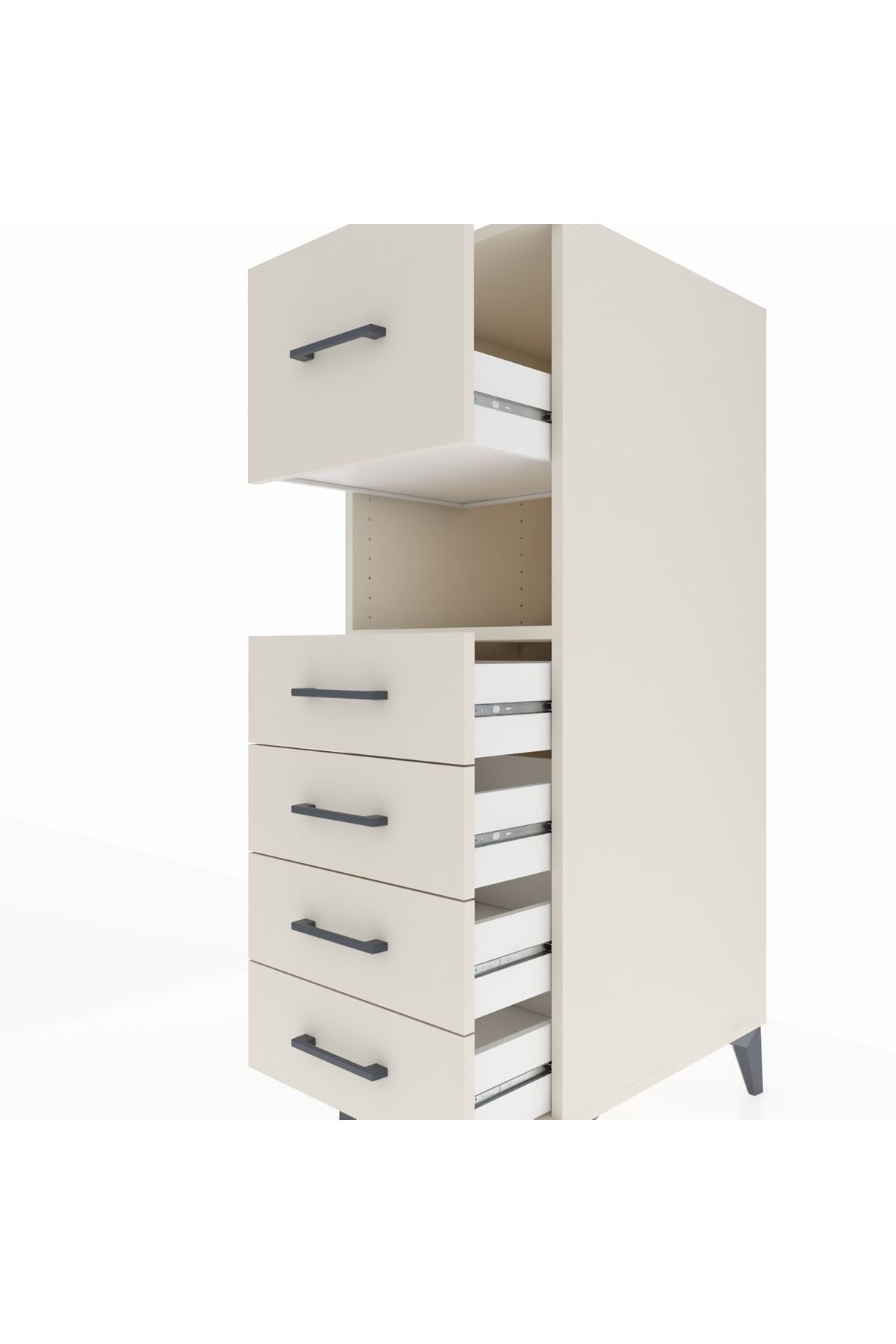Kronos Dolap Tek Raflı 5 Çekmeceli 44x59x134 - S82M029V1C