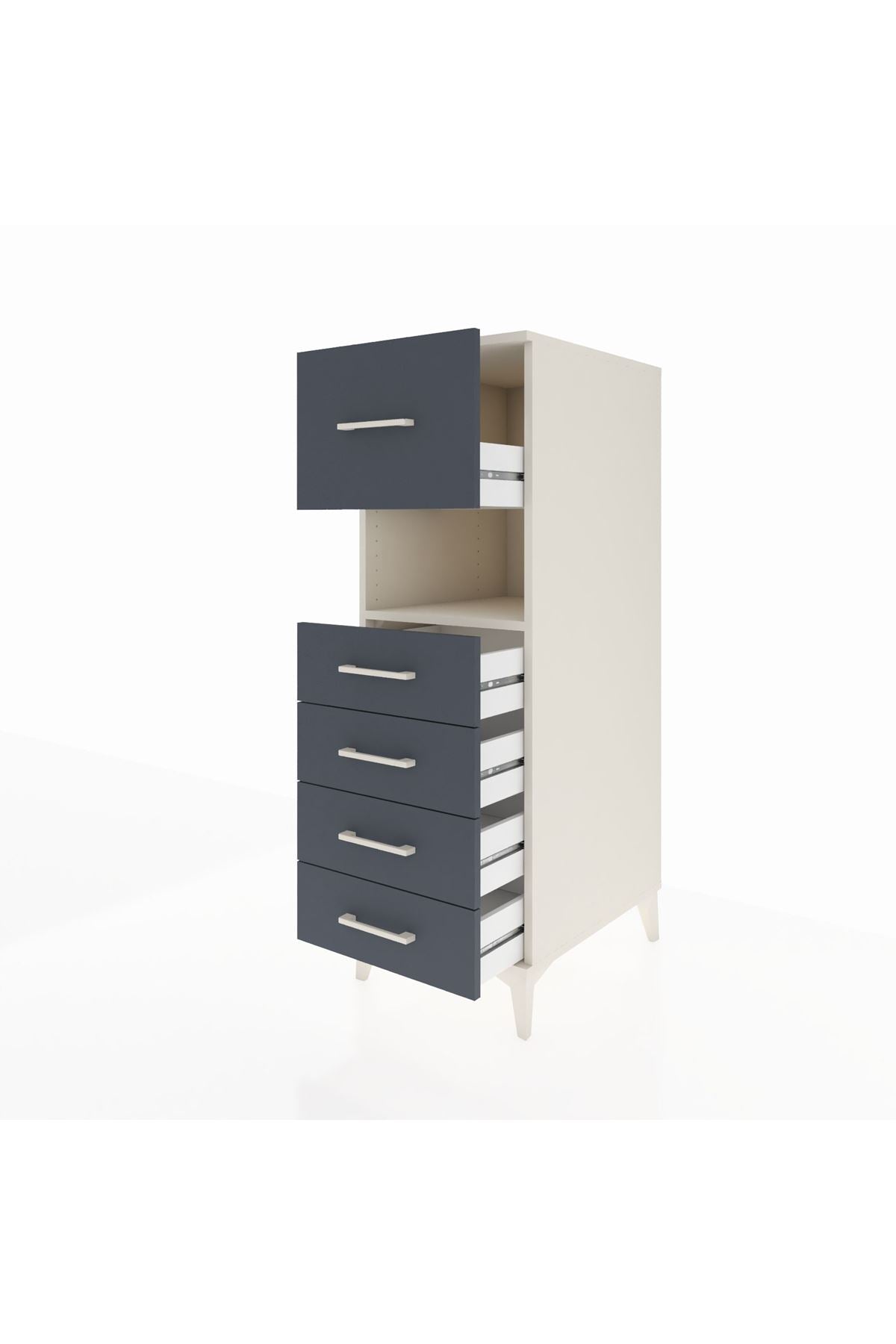 Kronos Dolap Tek Raflı 5 Çekmeceli 44x59x134 - S82M029V2C