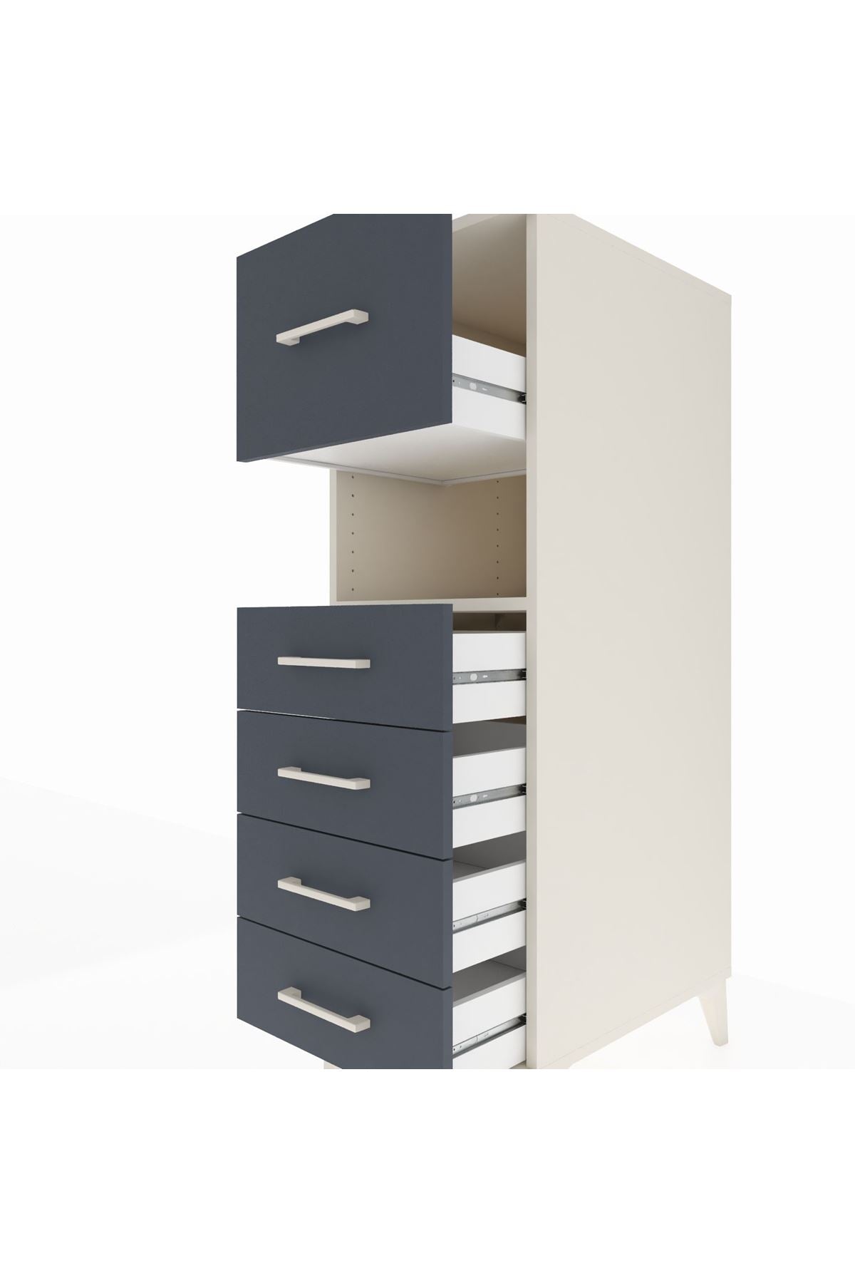 Kronos Dolap Tek Raflı 5 Çekmeceli 44x59x134 - S82M029V2C