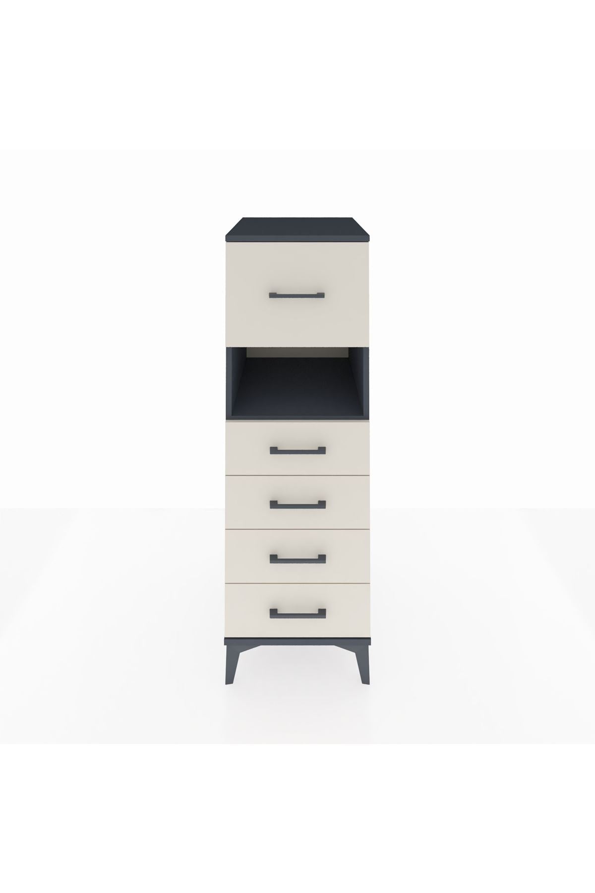 Kronos Dolap Tek Raflı 5 Çekmeceli 44x59x134 - S82M029V4C