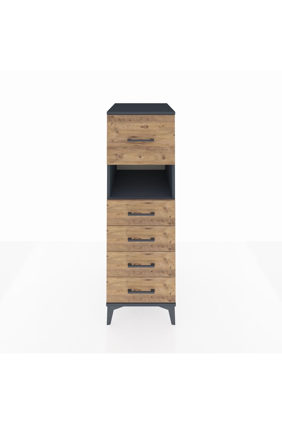 Kronos Dolap Tek Raflı 5 Çekmeceli 44x59x134 - S82M029V6C
