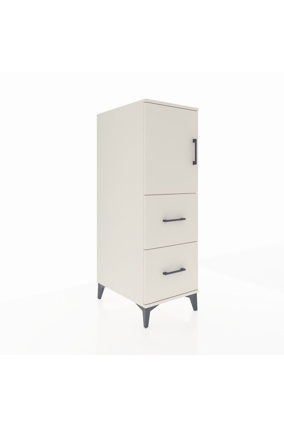 Kronos Dolap Tek Raflı 2 Çekmeceli Tek Kapaklı 44x59x134 - S82M030V1C