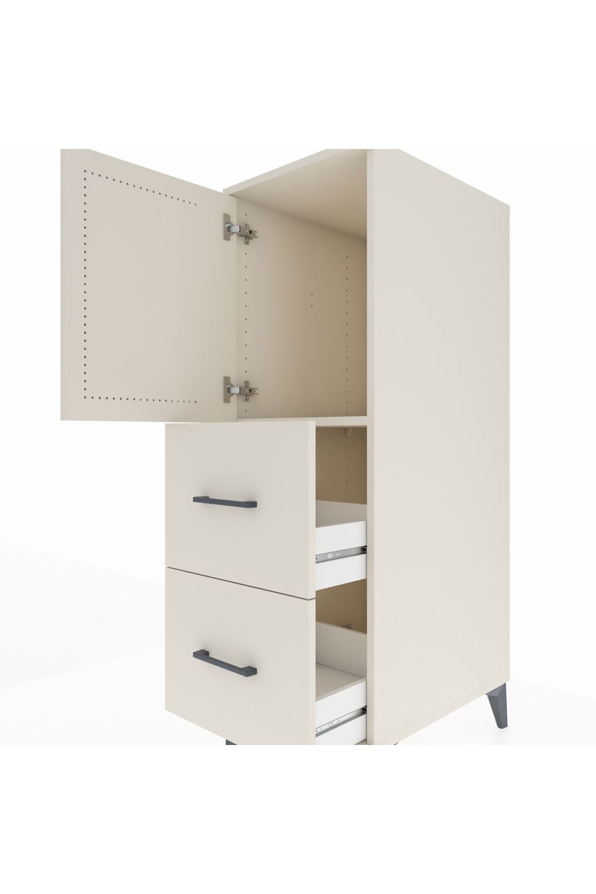 Kronos Dolap Tek Raflı 2 Çekmeceli Tek Kapaklı 44x59x134 - S82M030V1C