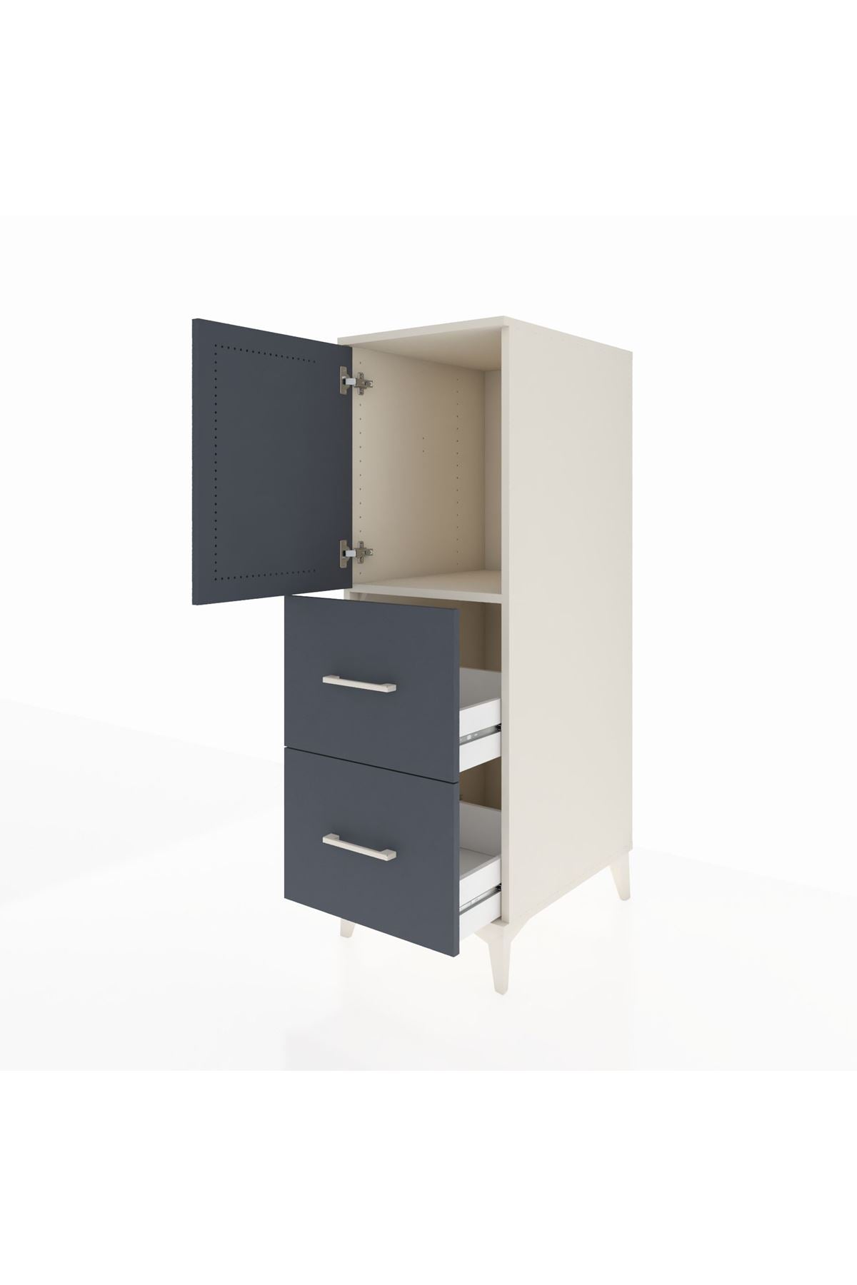 Kronos Dolap Tek Raflı 2 Çekmeceli Tek Kapaklı 44x59x134 - S82M030V2C