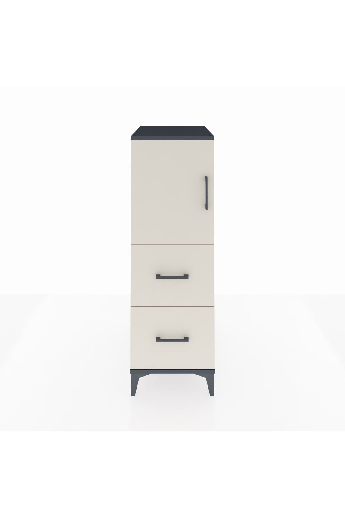 Kronos Dolap Tek Raflı 2 Çekmeceli Tek Kapaklı 44x59x134 - S82M030V4C