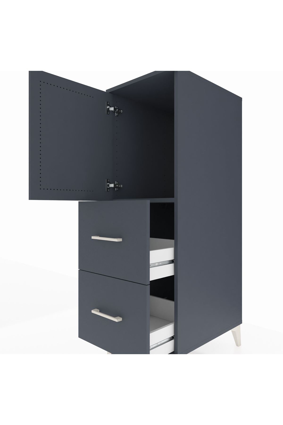 Kronos Dolap Tek Raflı 2 Çekmeceli Tek Kapaklı 44x59x134 - S82M030V5C