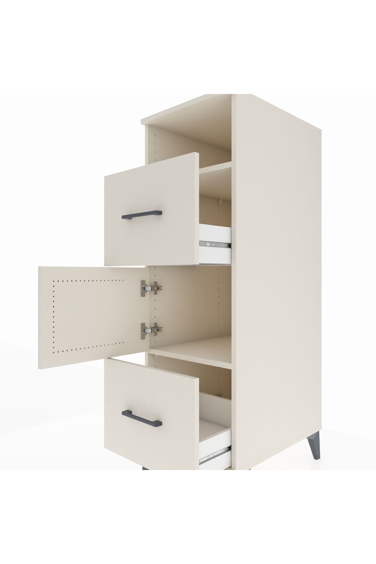 Kronos Dolap 2 Raflı 2 Çekmeceli Tek Kapaklı 44x59x134 - S82M031V1C