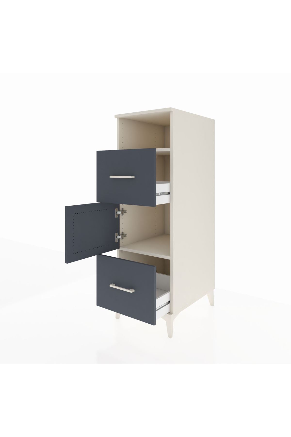 Kronos Dolap 2 Raflı 2 Çekmeceli Tek Kapaklı 44x59x134 - S82M031V2C