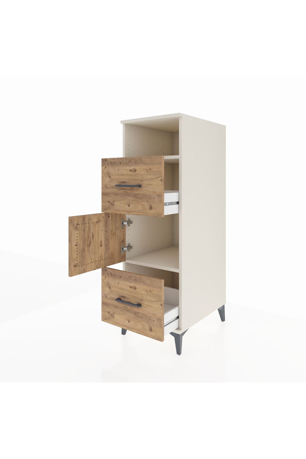 Kronos Dolap 2 Raflı 2 Çekmeceli Tek Kapaklı 44x59x134 - S82M031V3C