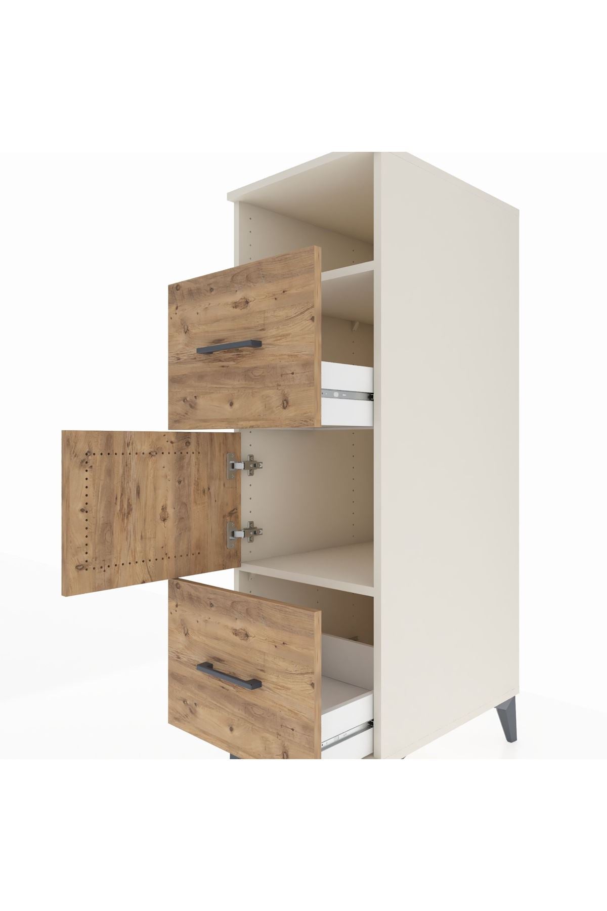 Kronos Dolap 2 Raflı 2 Çekmeceli Tek Kapaklı 44x59x134 - S82M031V3C