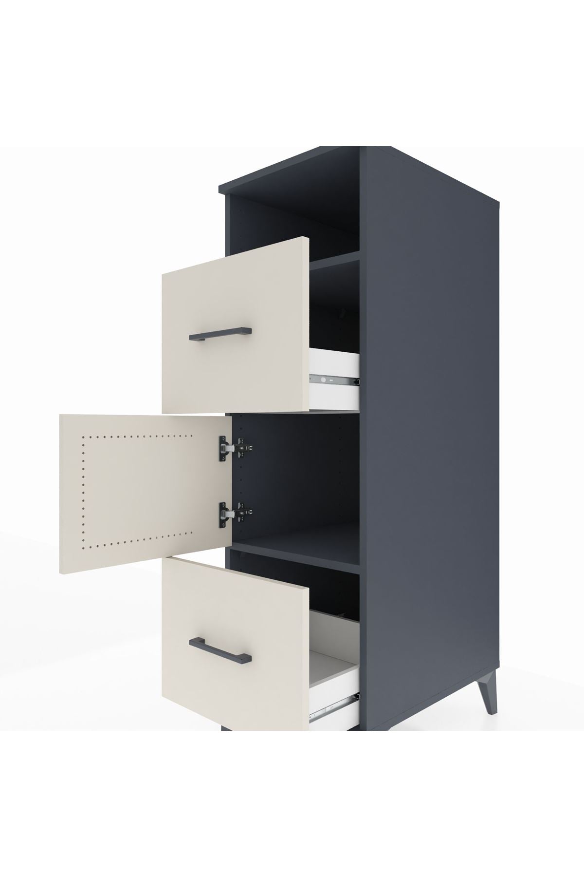 Kronos Dolap 2 Raflı 2 Çekmeceli Tek Kapaklı 44x59x134 - S82M031V4C