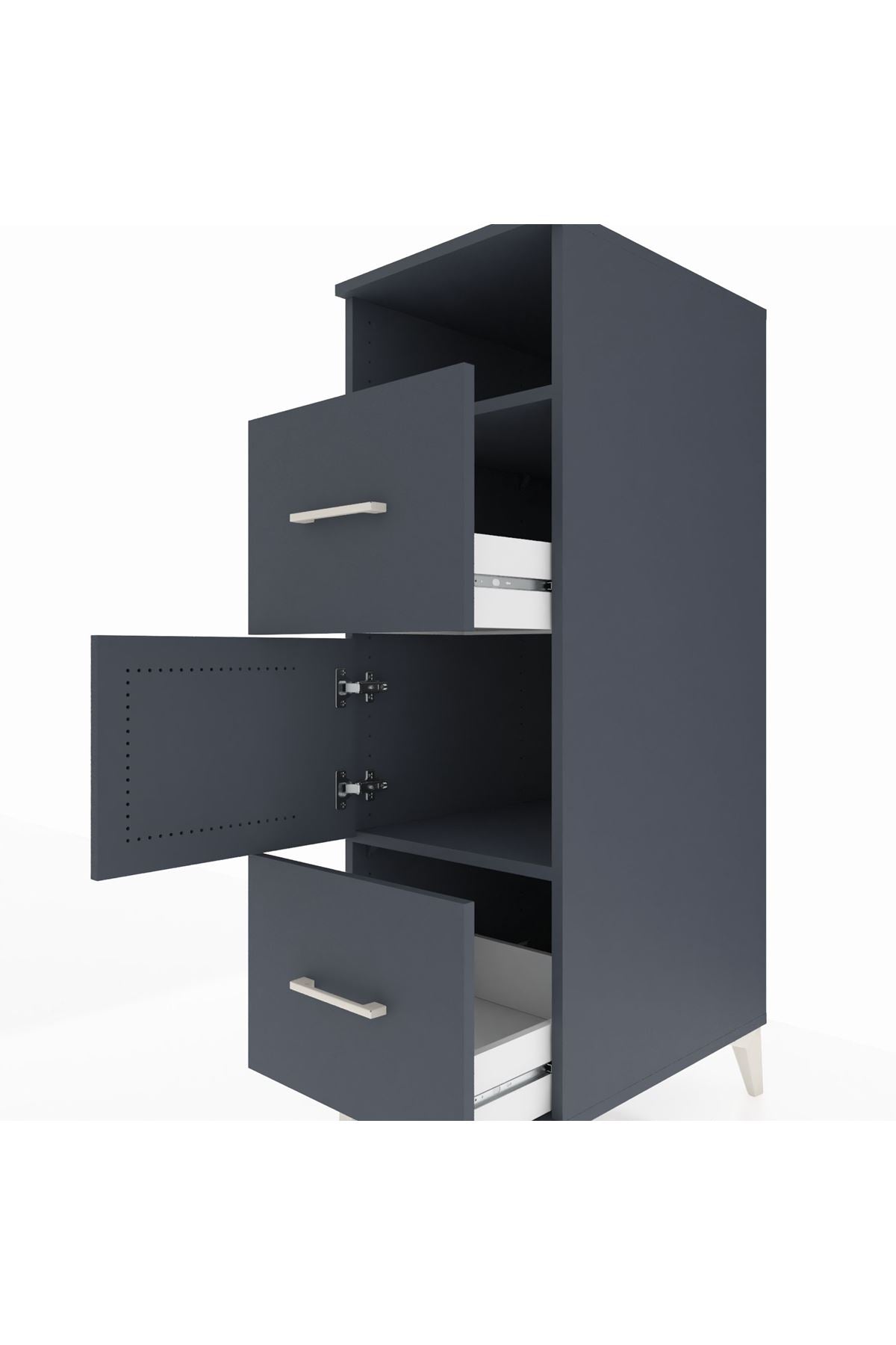 Kronos Dolap 2 Raflı 2 Çekmeceli Tek Kapaklı 44x59x134 - S82M031V5C