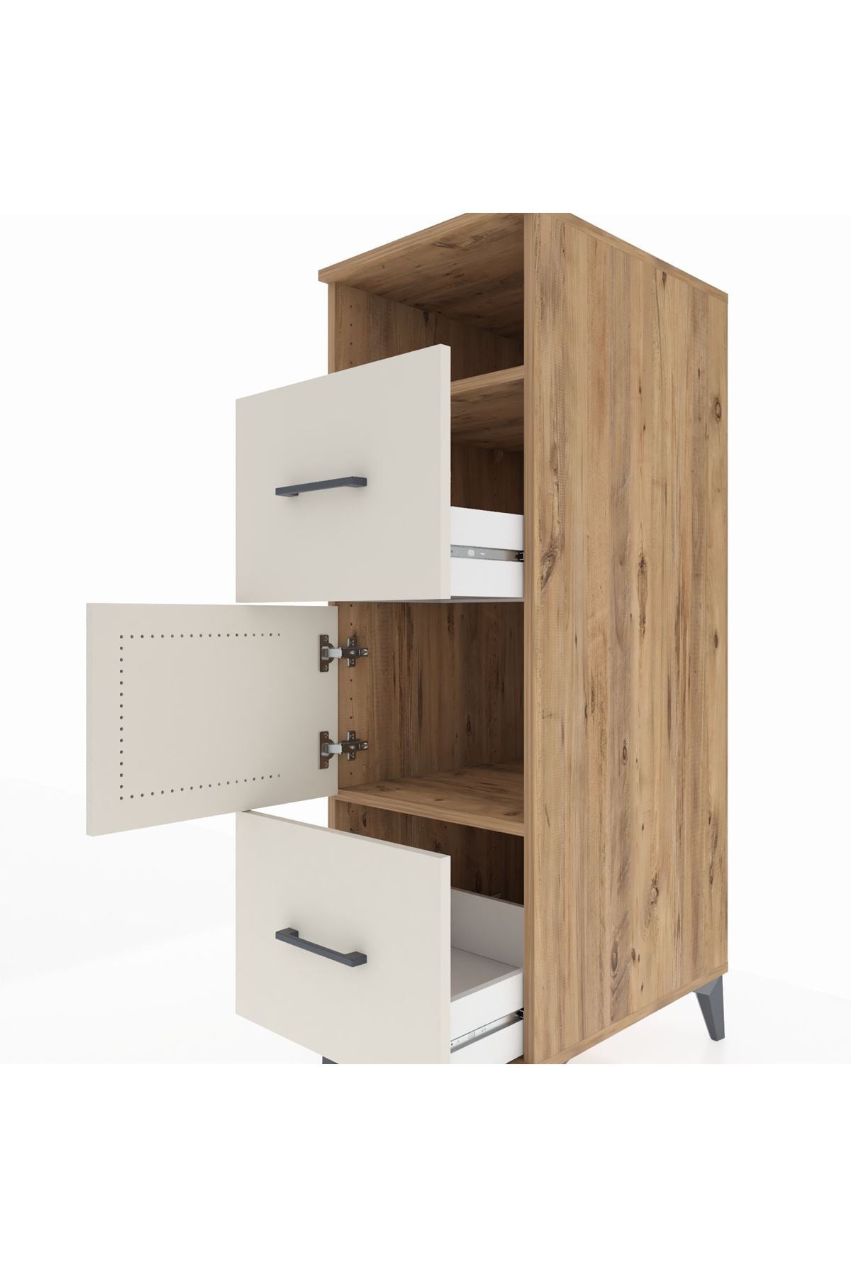 Kronos Dolap 2 Raflı 2 Çekmeceli Tek Kapaklı 44x59x134 - S82M031V7C