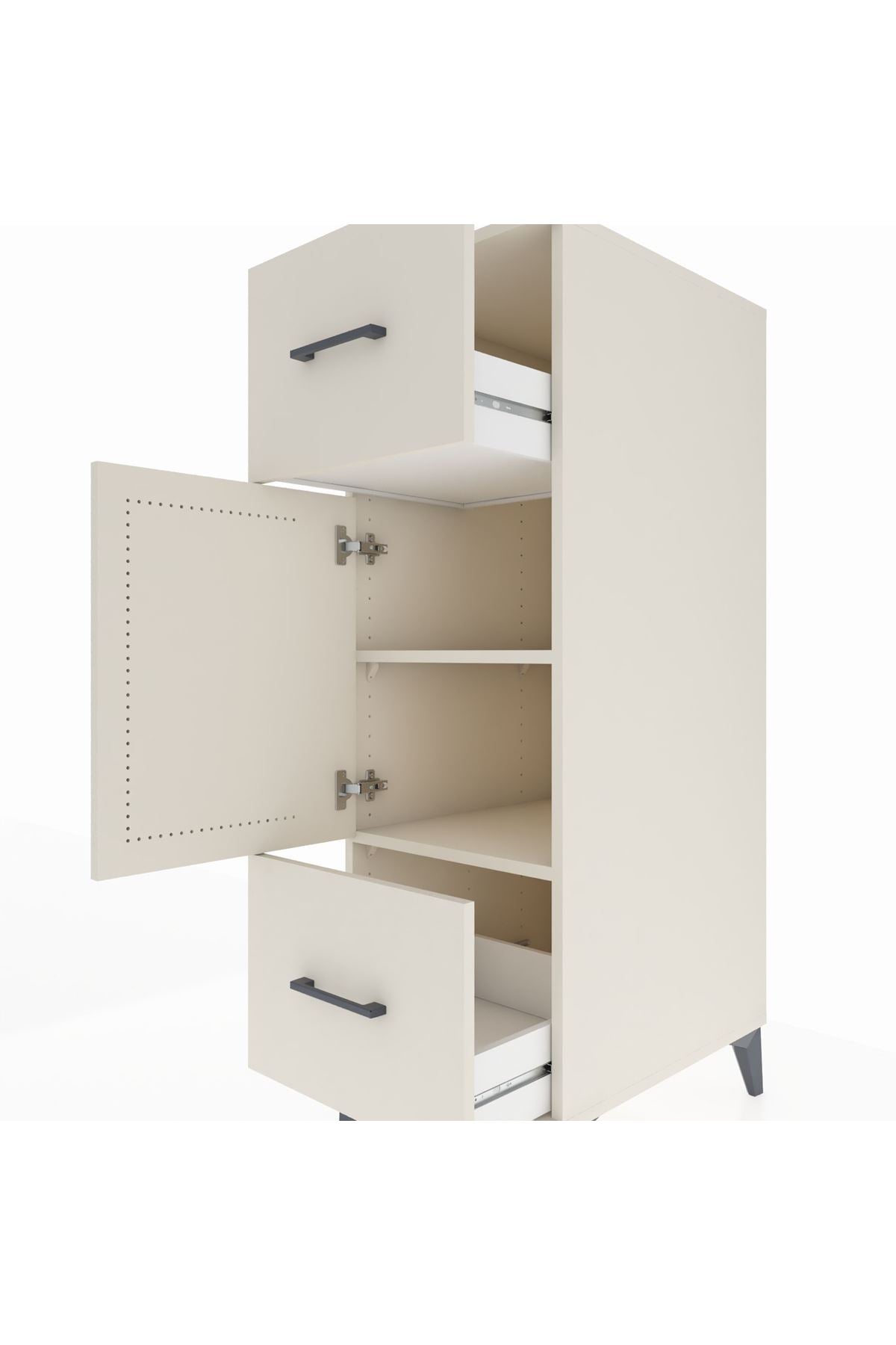 Kronos Dolap 2 Raflı 2 Çekmeceli Tek Kapaklı 44x59x134 - S82M032V1C