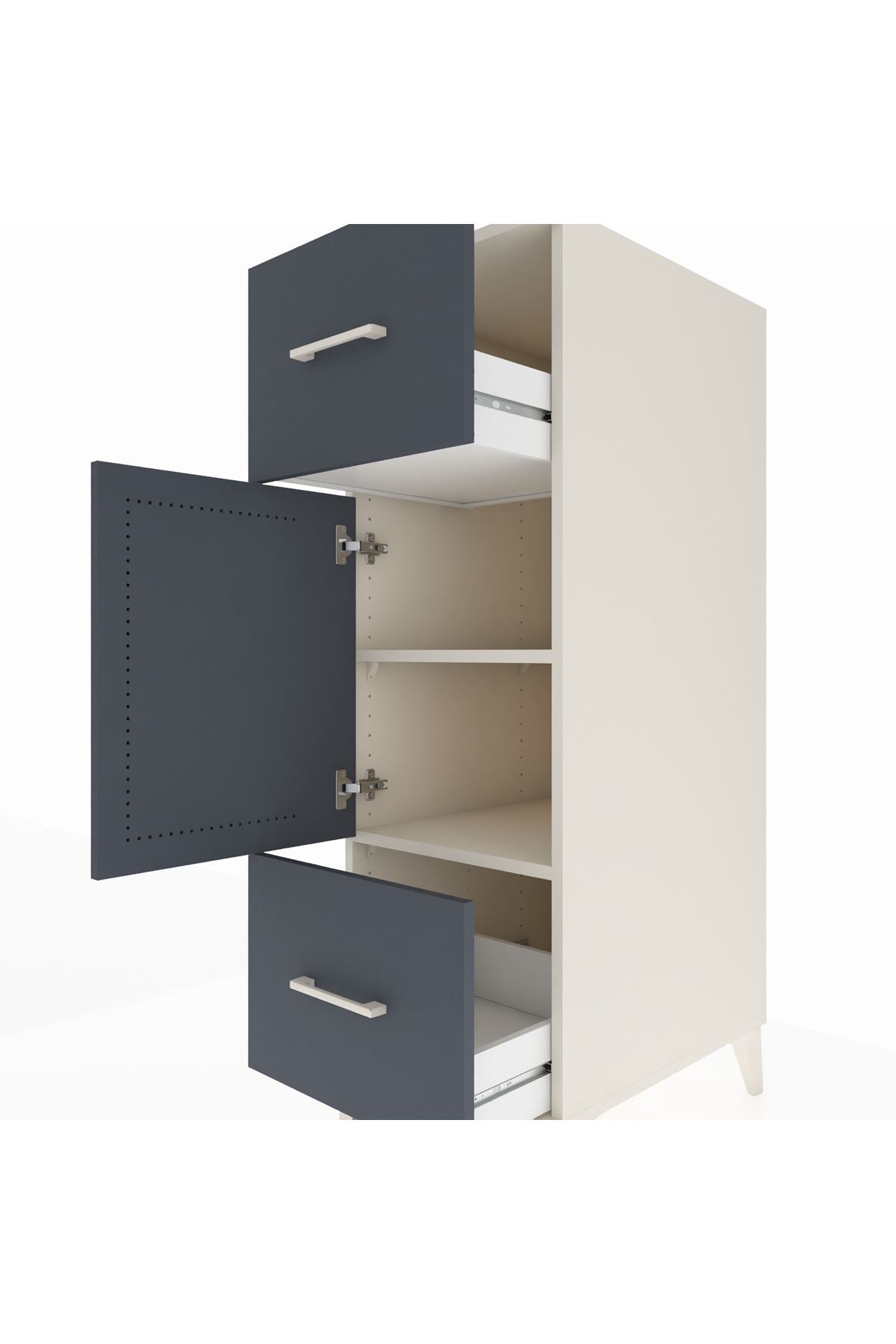Kronos Dolap 2 Raflı 2 Çekmeceli Tek Kapaklı 44x59x134 - S82M032V2C