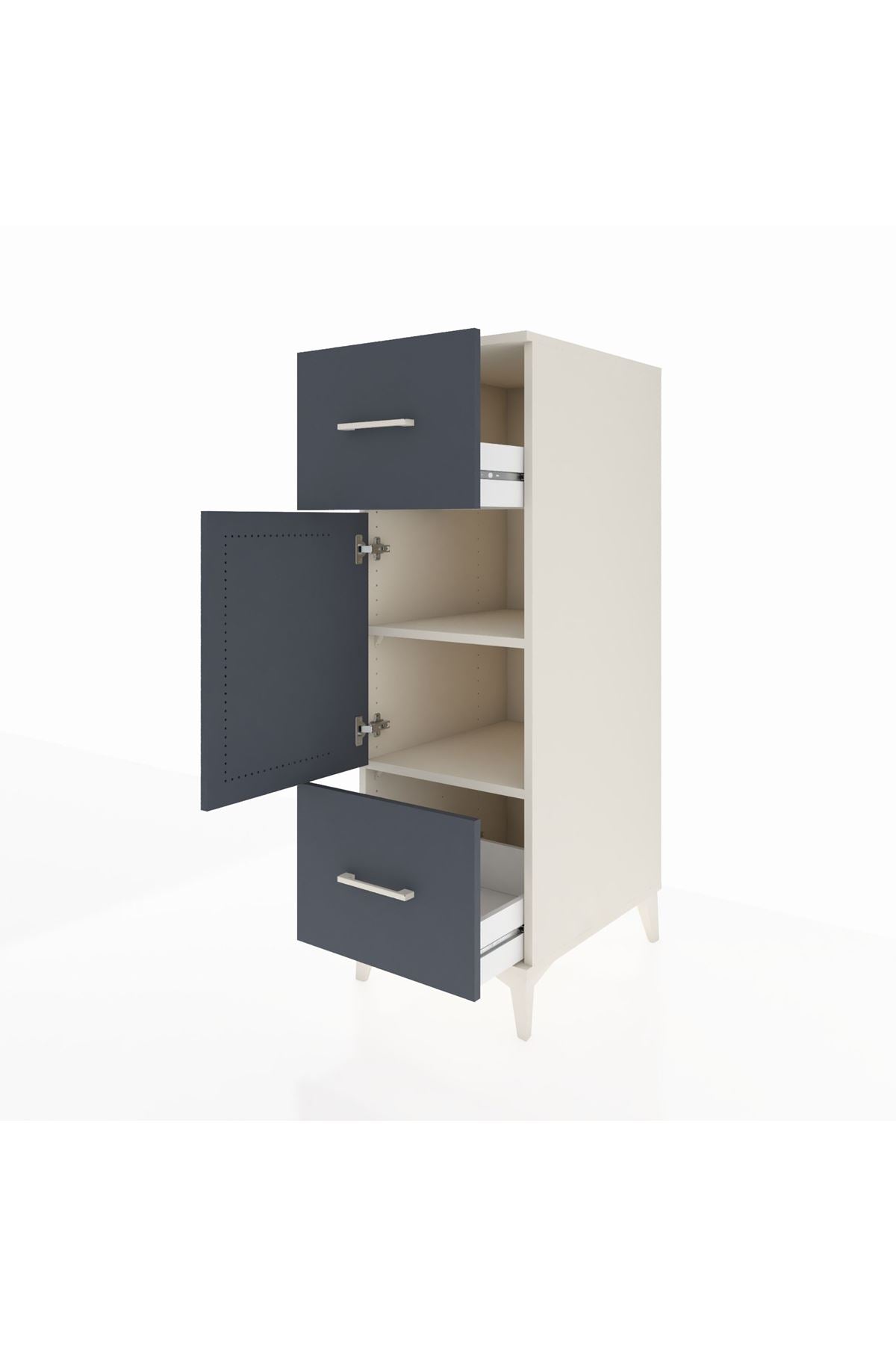 Kronos Dolap 2 Raflı 2 Çekmeceli Tek Kapaklı 44x59x134 - S82M032V2C