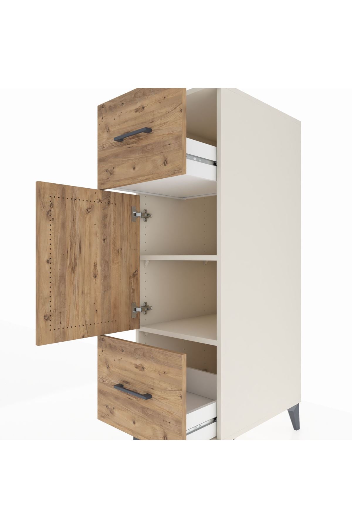 Kronos Dolap 2 Raflı 2 Çekmeceli Tek Kapaklı 44x59x134 - S82M032V3C