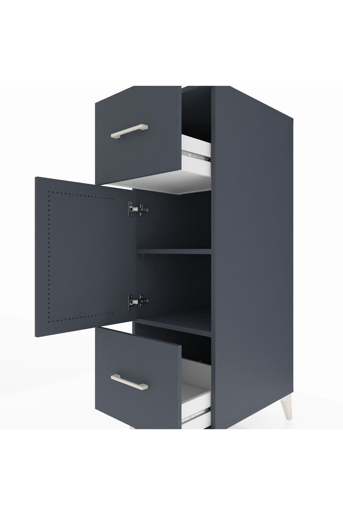 Kronos Dolap 2 Raflı 2 Çekmeceli Tek Kapaklı 44x59x134 - S82M032V5C