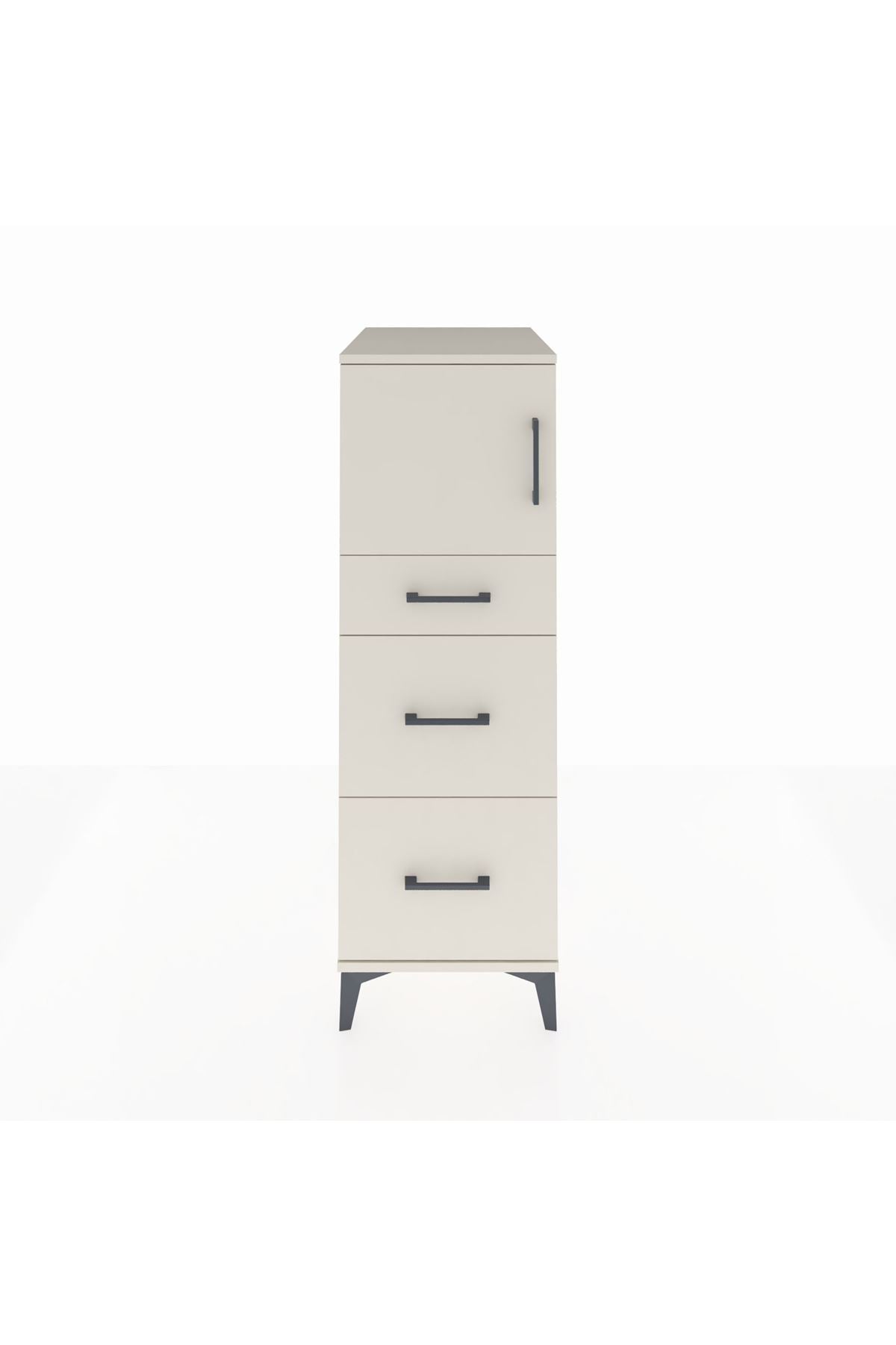 Kronos Dolap Tek Raflı 3 Çekmeceli Tek Kapaklı 44x59x134 - S82M033V1C