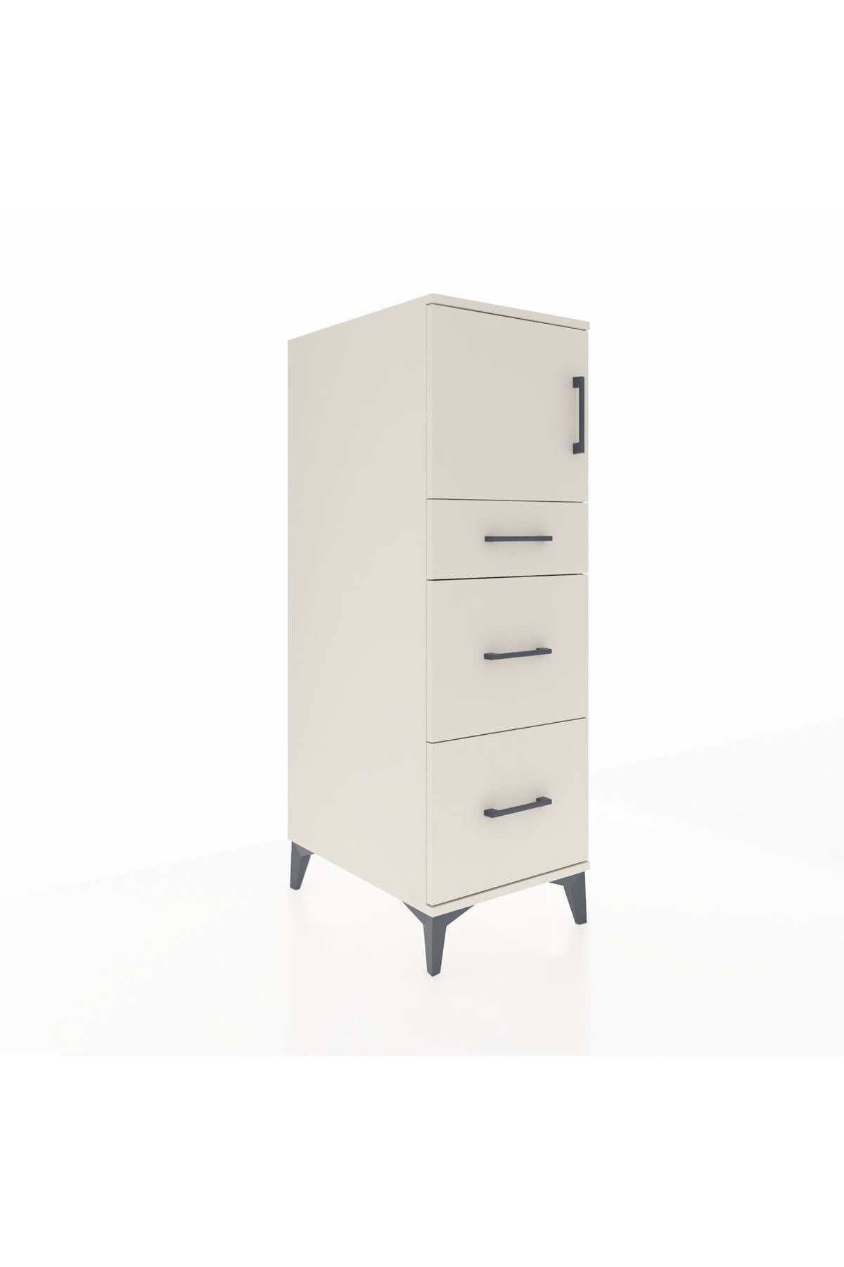 Kronos Dolap Tek Raflı 3 Çekmeceli Tek Kapaklı 44x59x134 - S82M033V1C